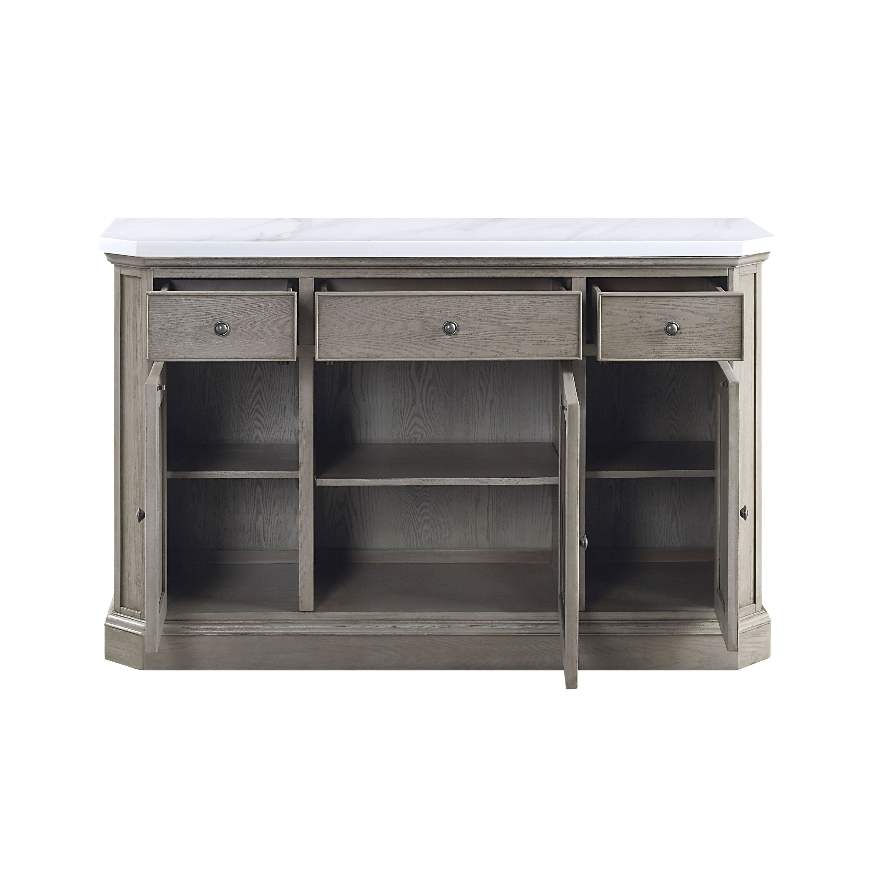 ACME Zumala Server, Marble & Weathered Oak Finish 73263