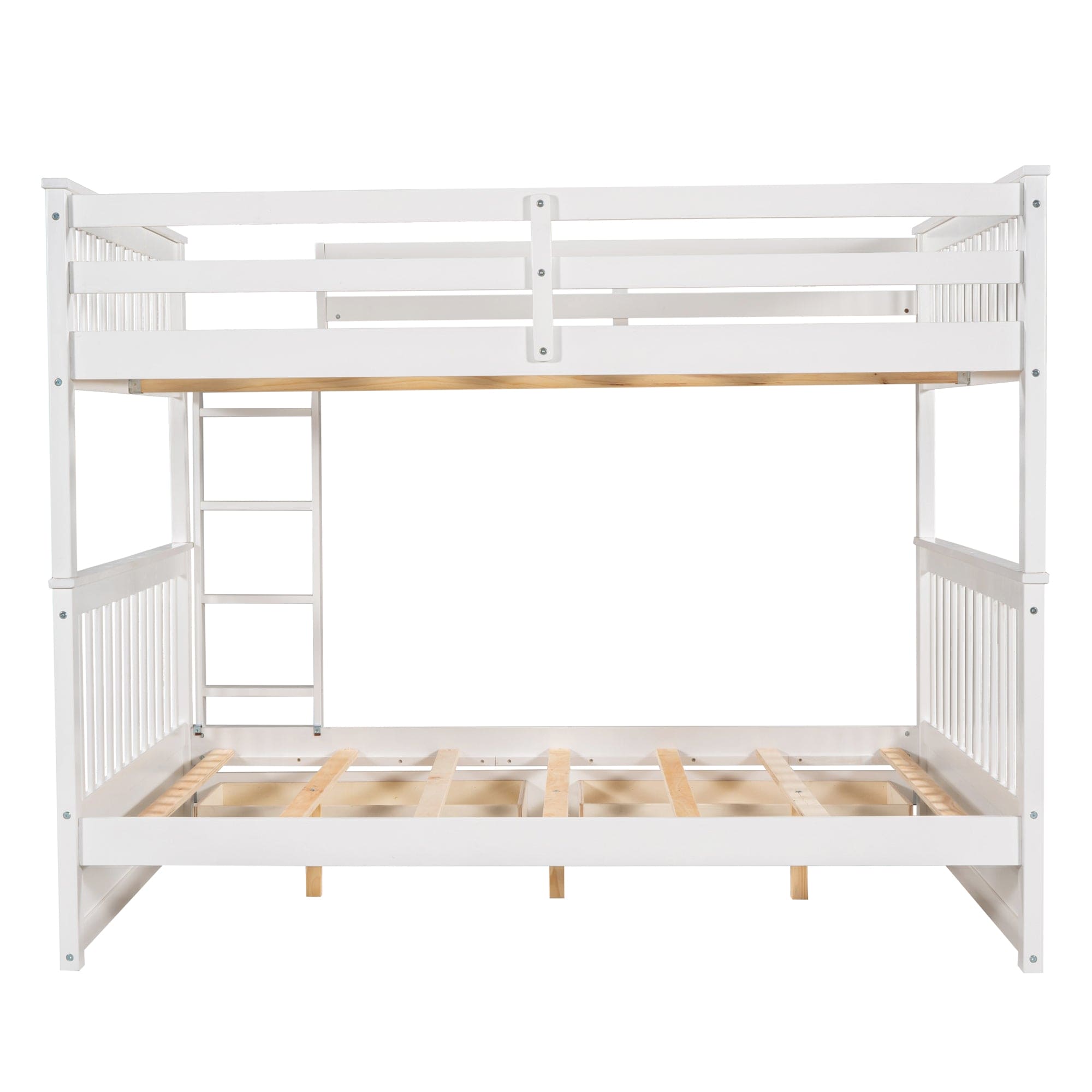 Full-Over-Full Bunk Bed with Ladders and Two Storage Drawers (White)(OLD SKU:LT000365AAK)