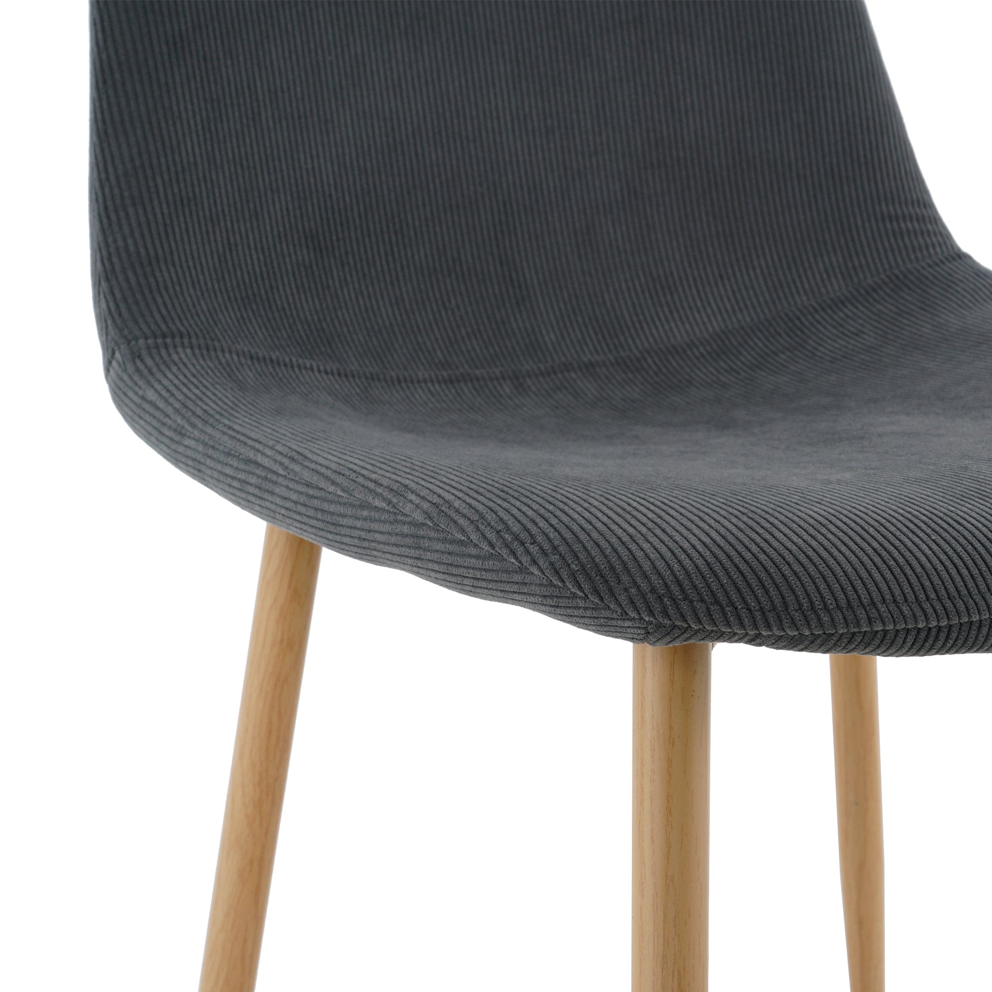 Deep Grey Modern Fabric Chairs with wood-transfer Metal Leg set of 4