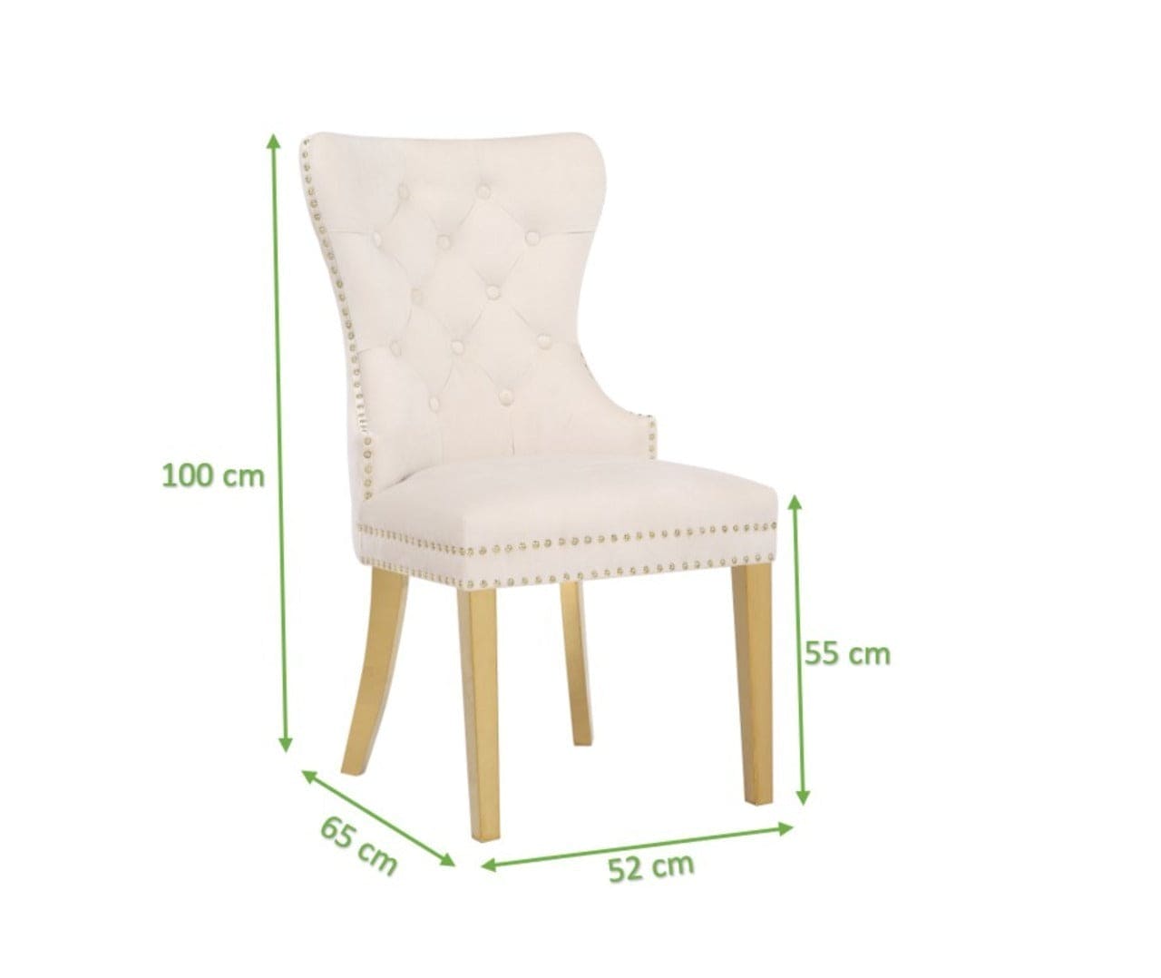 Simba Gold 2 Piece Dinning Chair Finish with Velvet Fabric in Beige