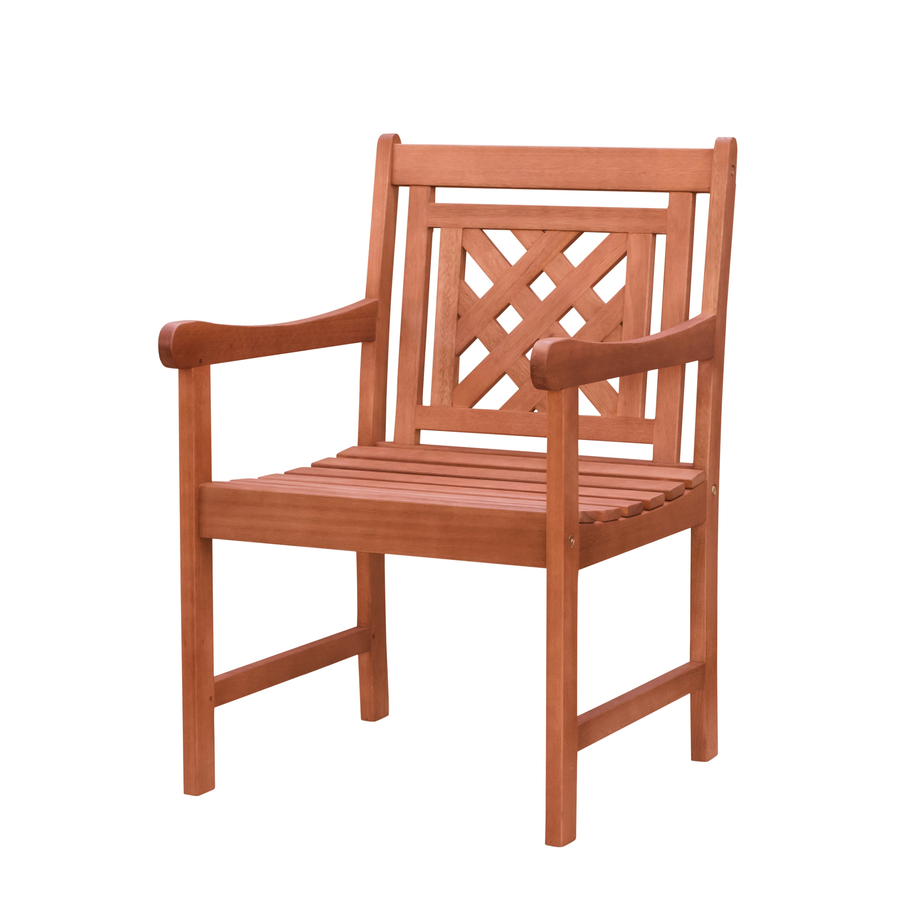 Siriana Reddish Brown Tropical Wood Patio Armchair