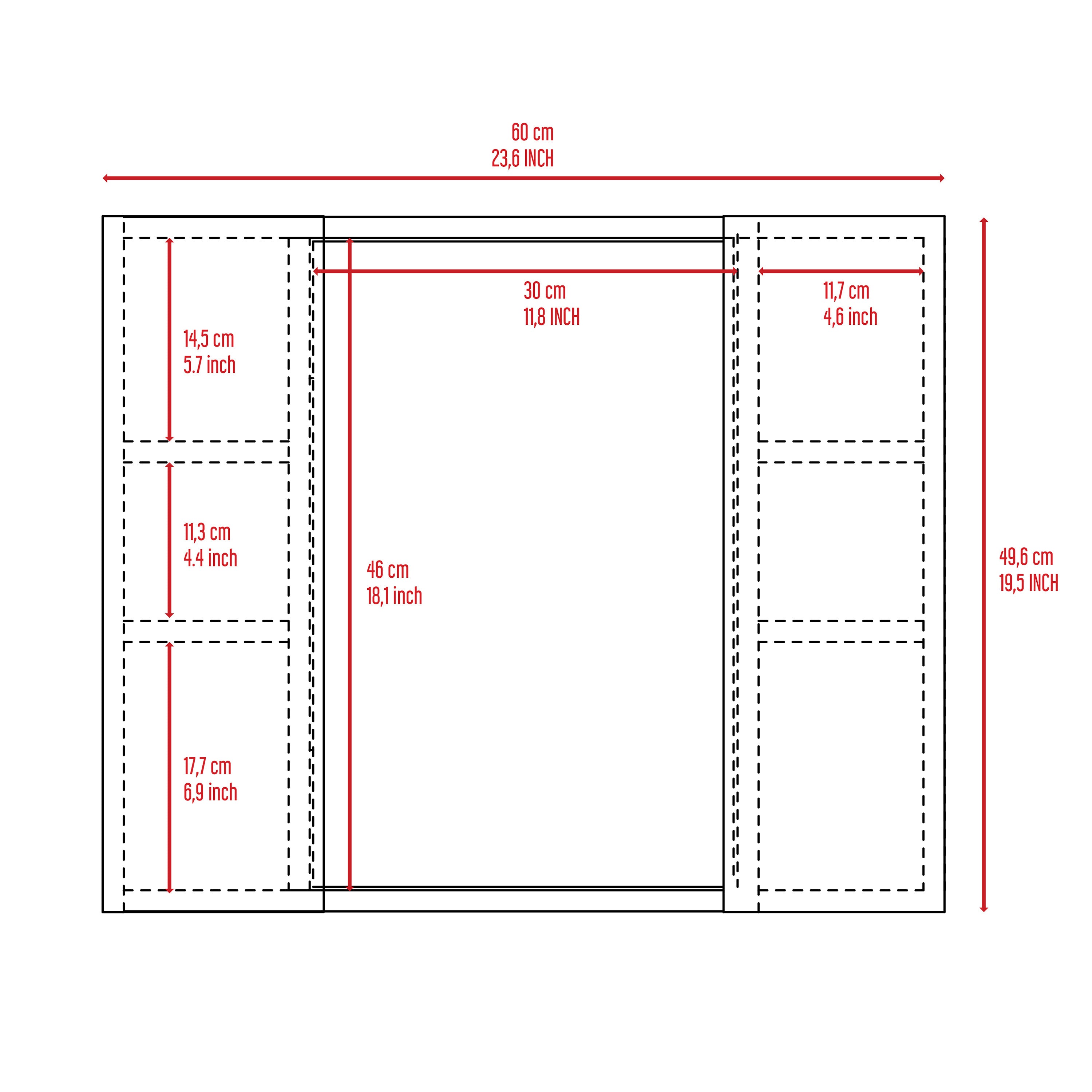 Medicine Cabinet Hops, Double Door, Mirror, One External Shelf, Black Wengue Finish