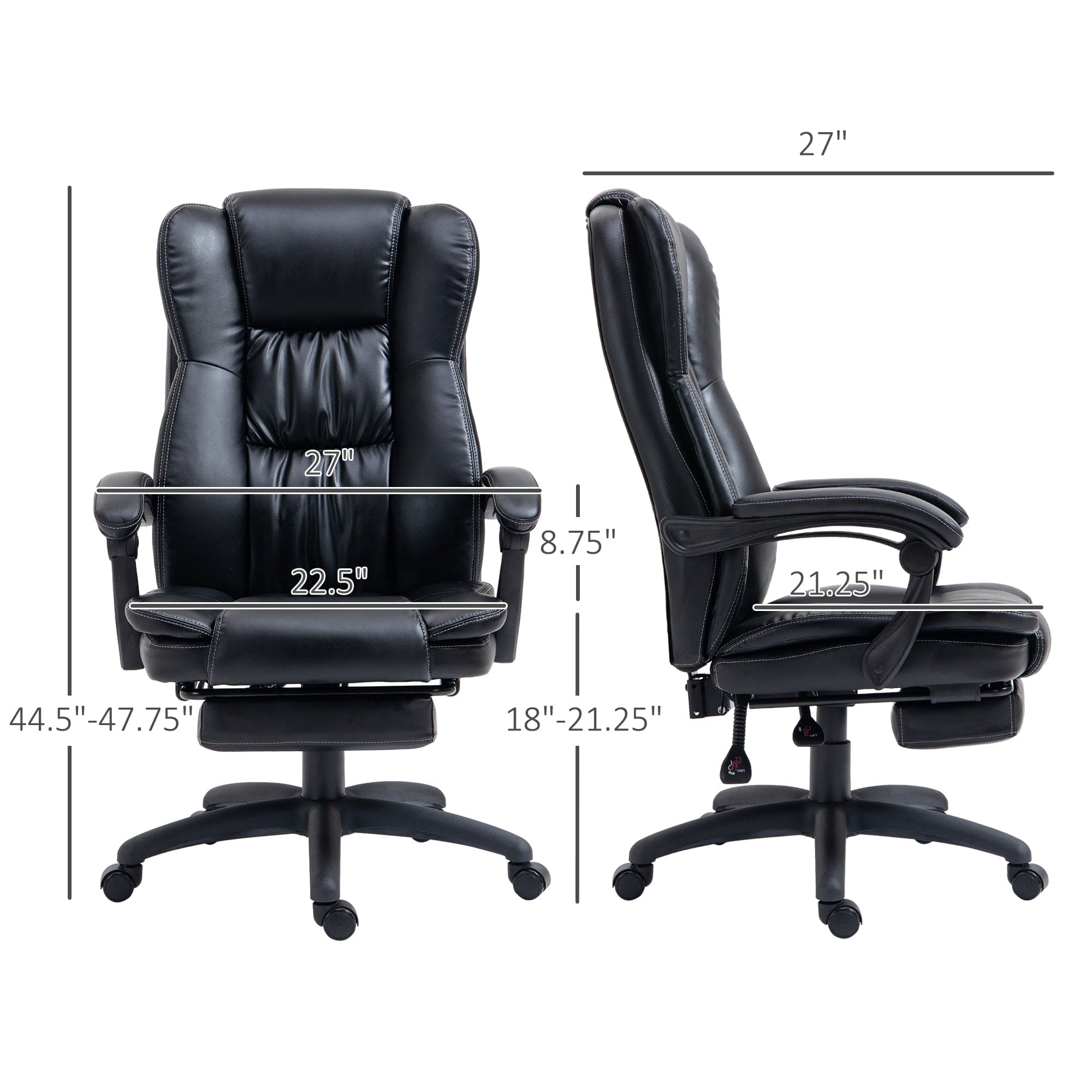 Back Massage Office Chair, Black