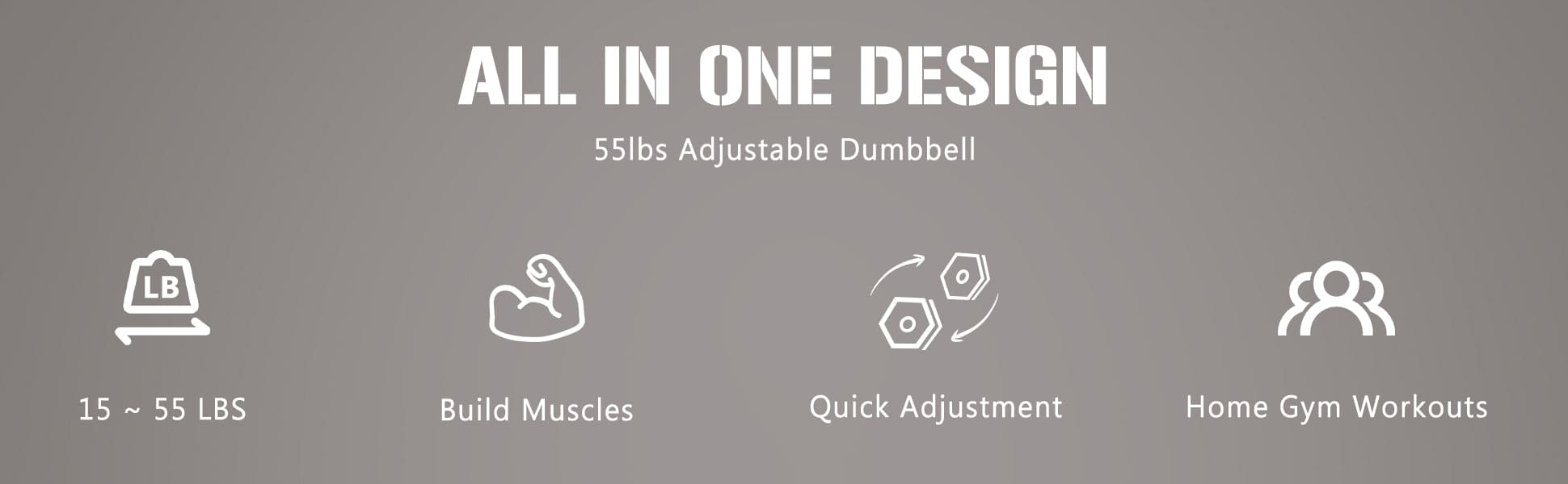 Adjustable Dumbbell - 55lb Single Dumbbell with Anti-Slip Handle, Fast Adjust Weight by Turning Handle with Tray, Exercise Fitness Dumbbell Suitable for Full Body Workout