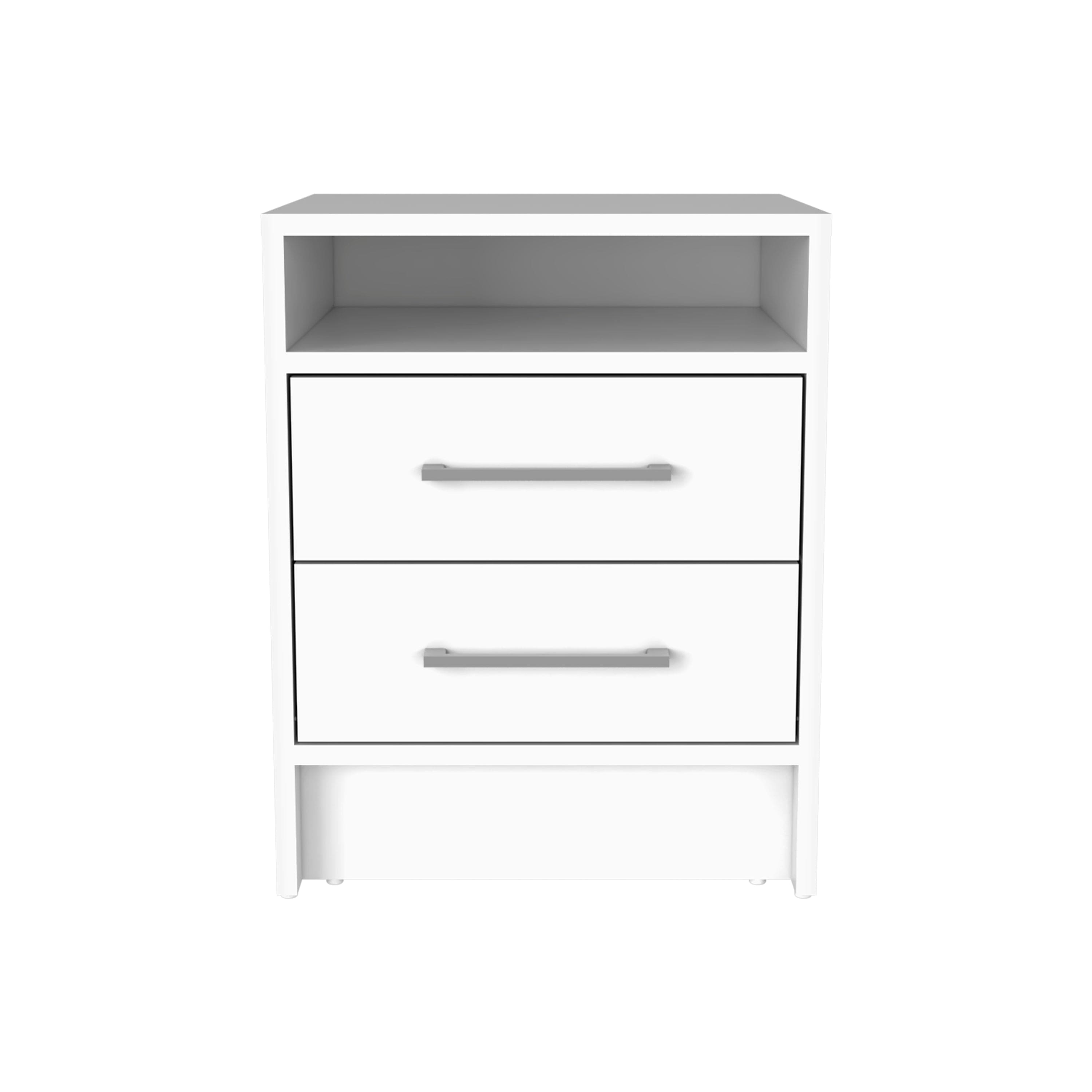 Nightstand Cartiz, Two Drawers, White Finish