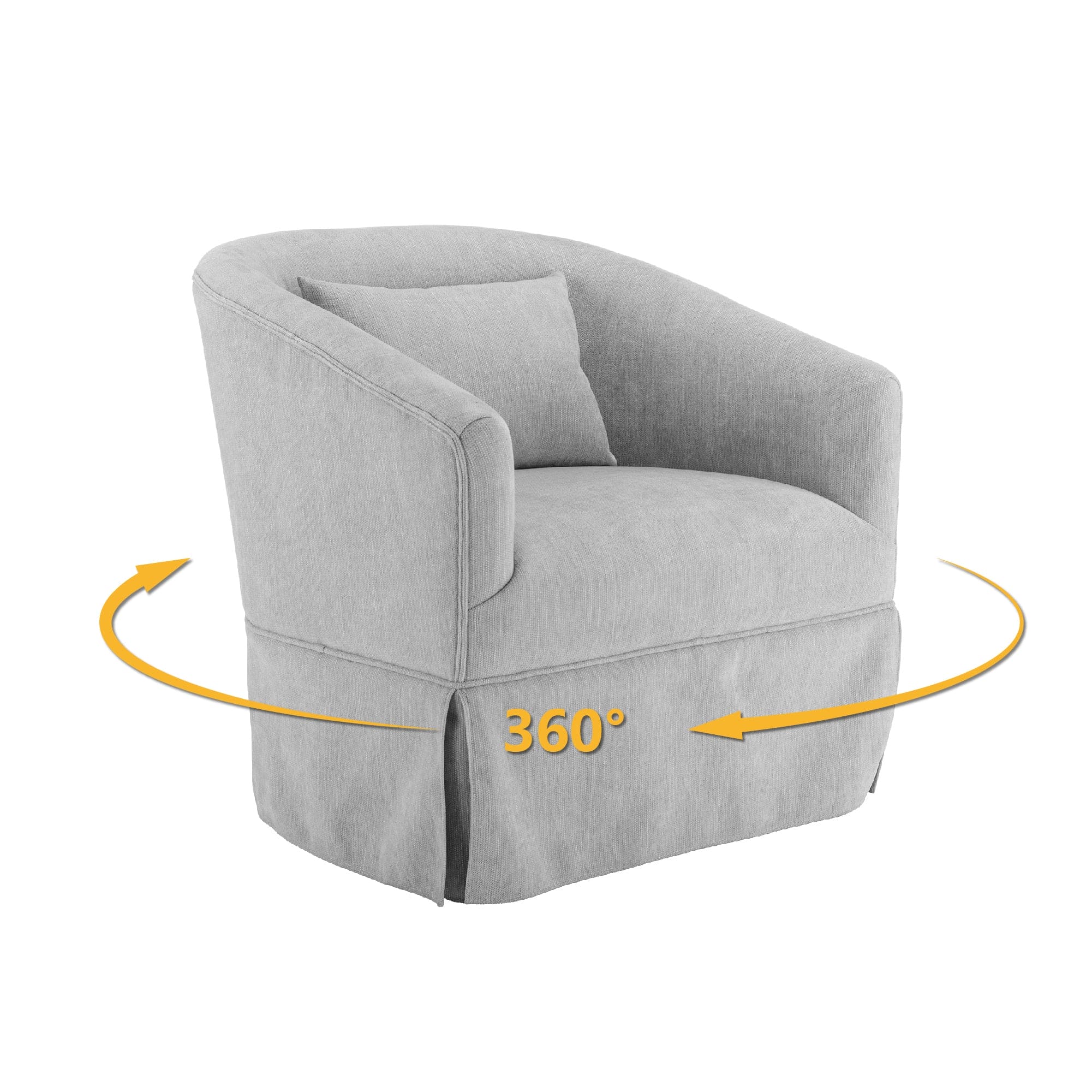 360-degree Swivel Accent  Armchair Linen Blend Orange