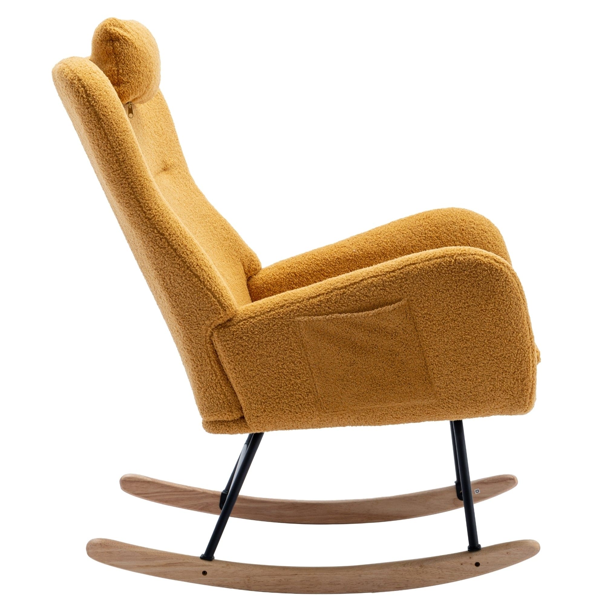 35.5 inch Rocking Chair with Pocket, (TURMERIC)