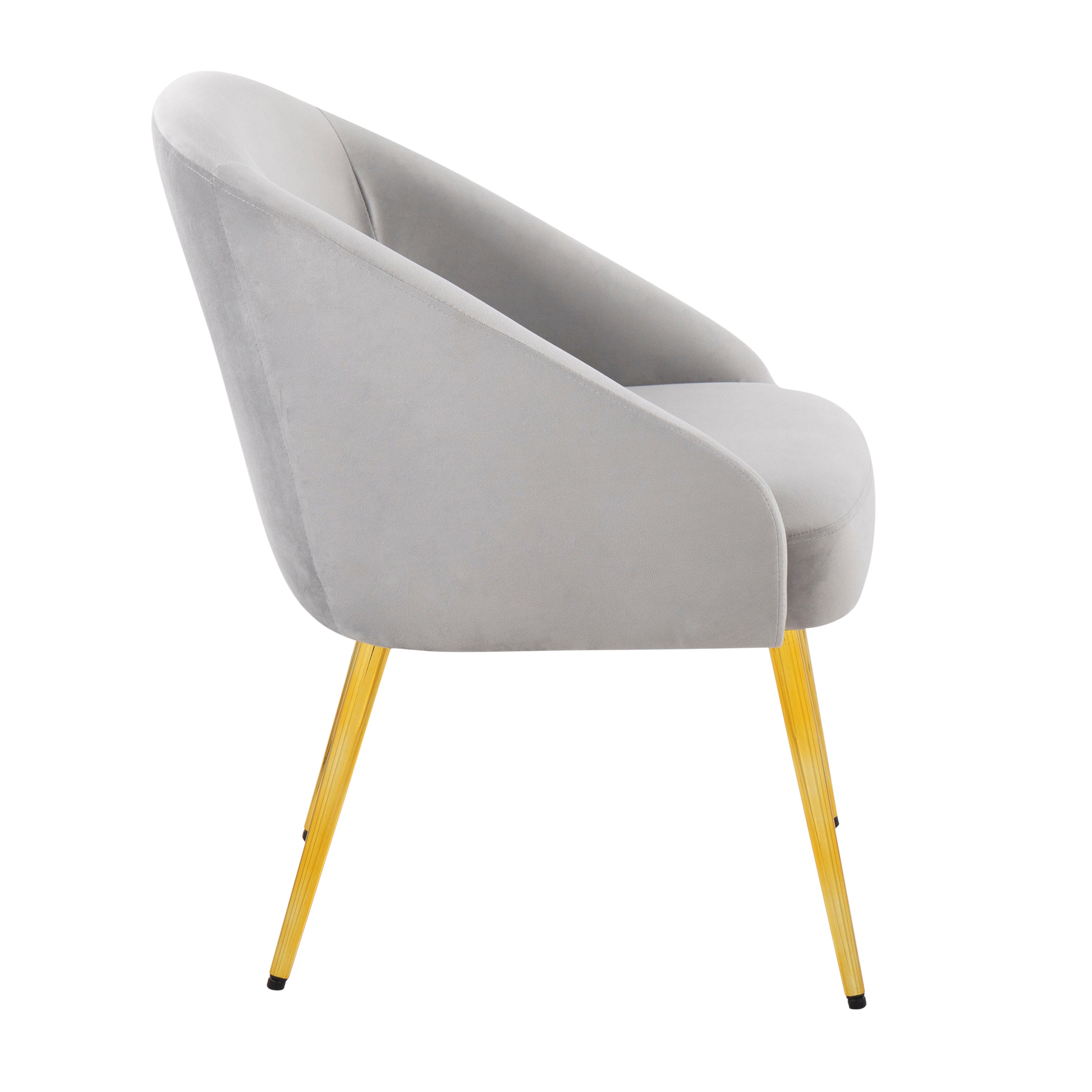 Shiraz Contemporary/Glam Chair in Gold Metal and Silver Velvet by LumiSource