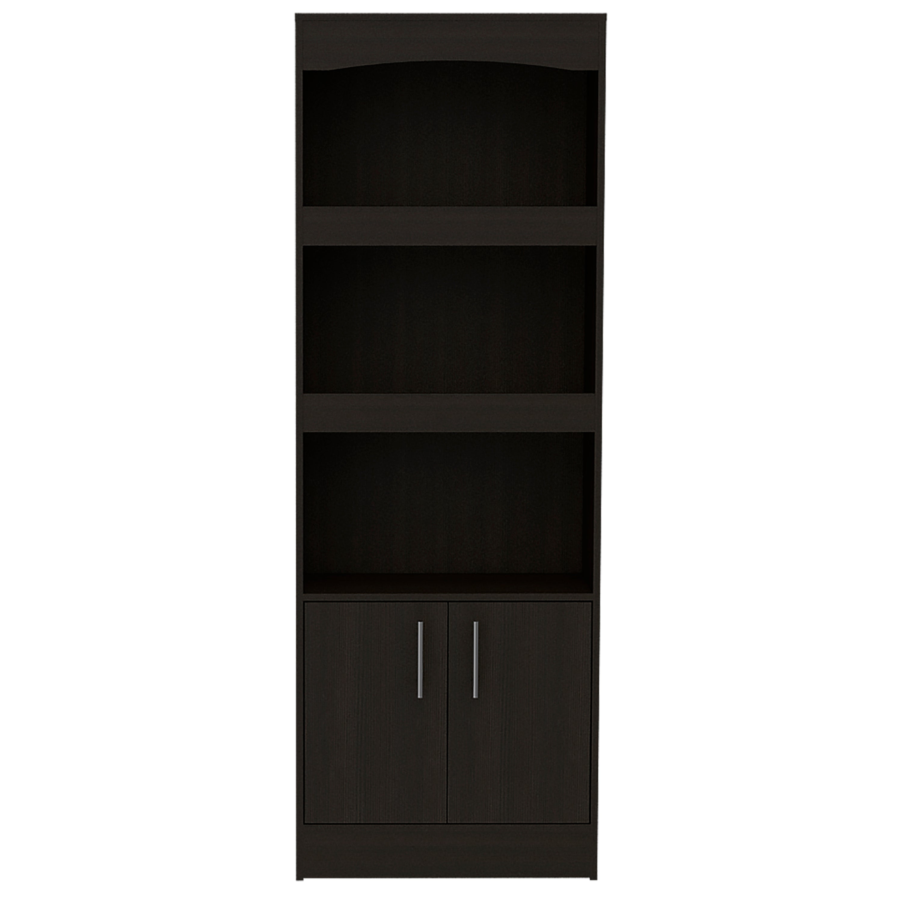 Bookcase Denver, Metal Hardware, Black Wengue Finish