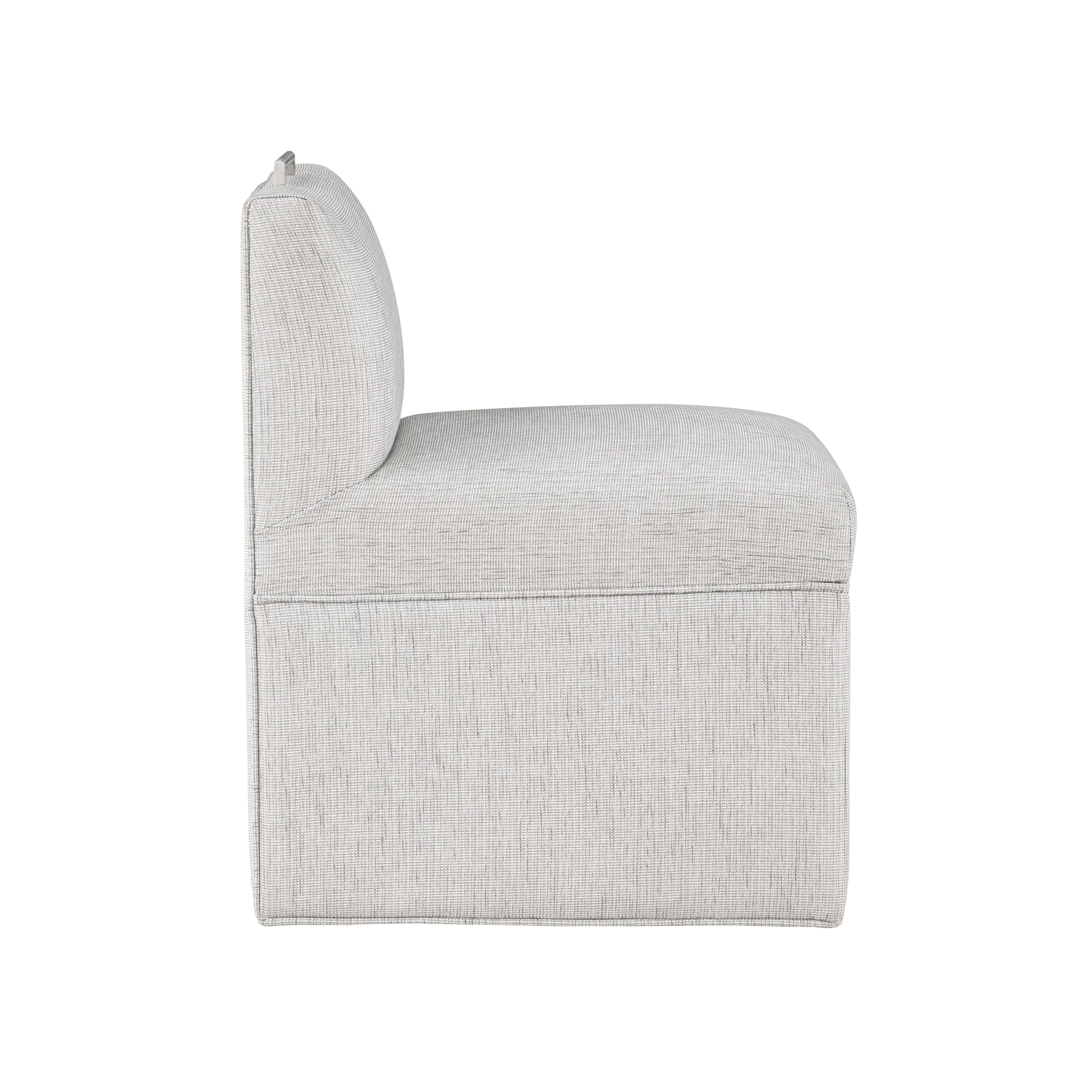 Della Modern Upholstered Castered Chair in Sea Oat