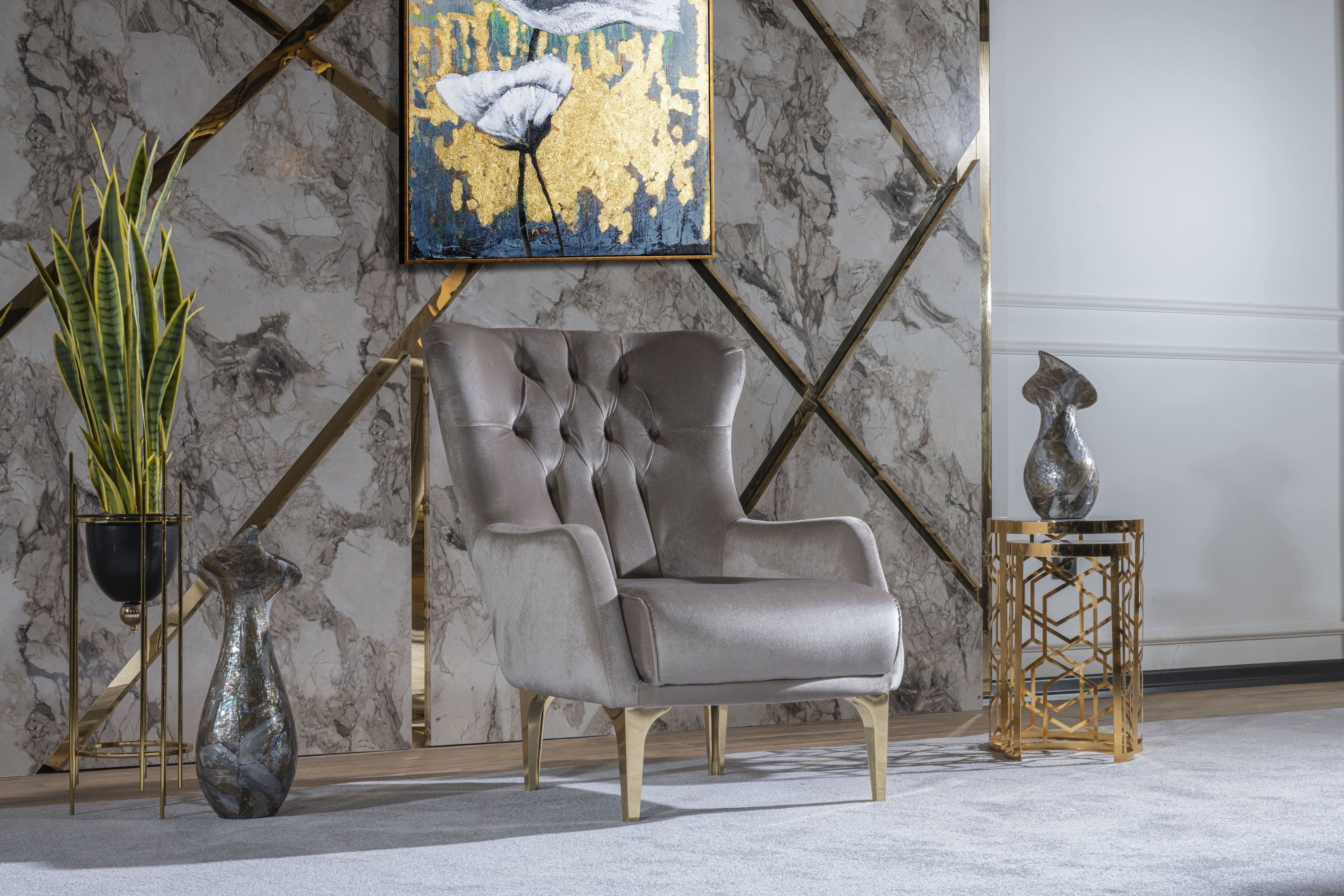 Lust Modern Style Chair  in Taupe