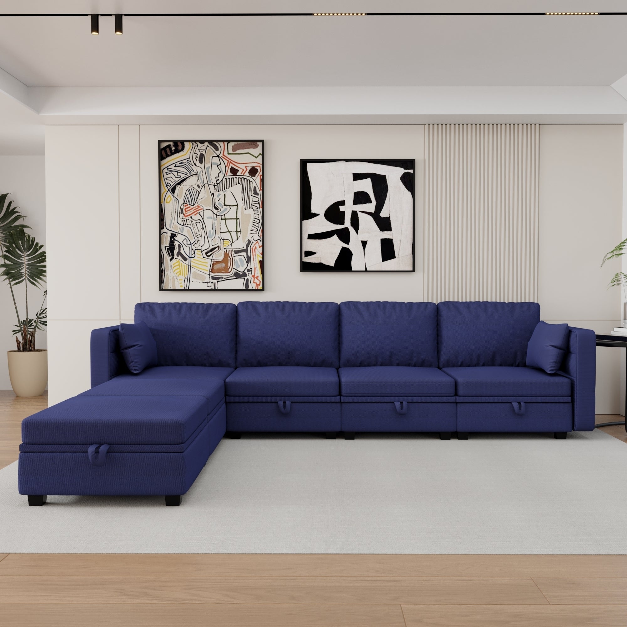 UNITED WE WIN Modular Sectional Sofa U Shaped Modular Couch with Reversible Chaise Modular Sofa Sectional Couch with Storage Seats