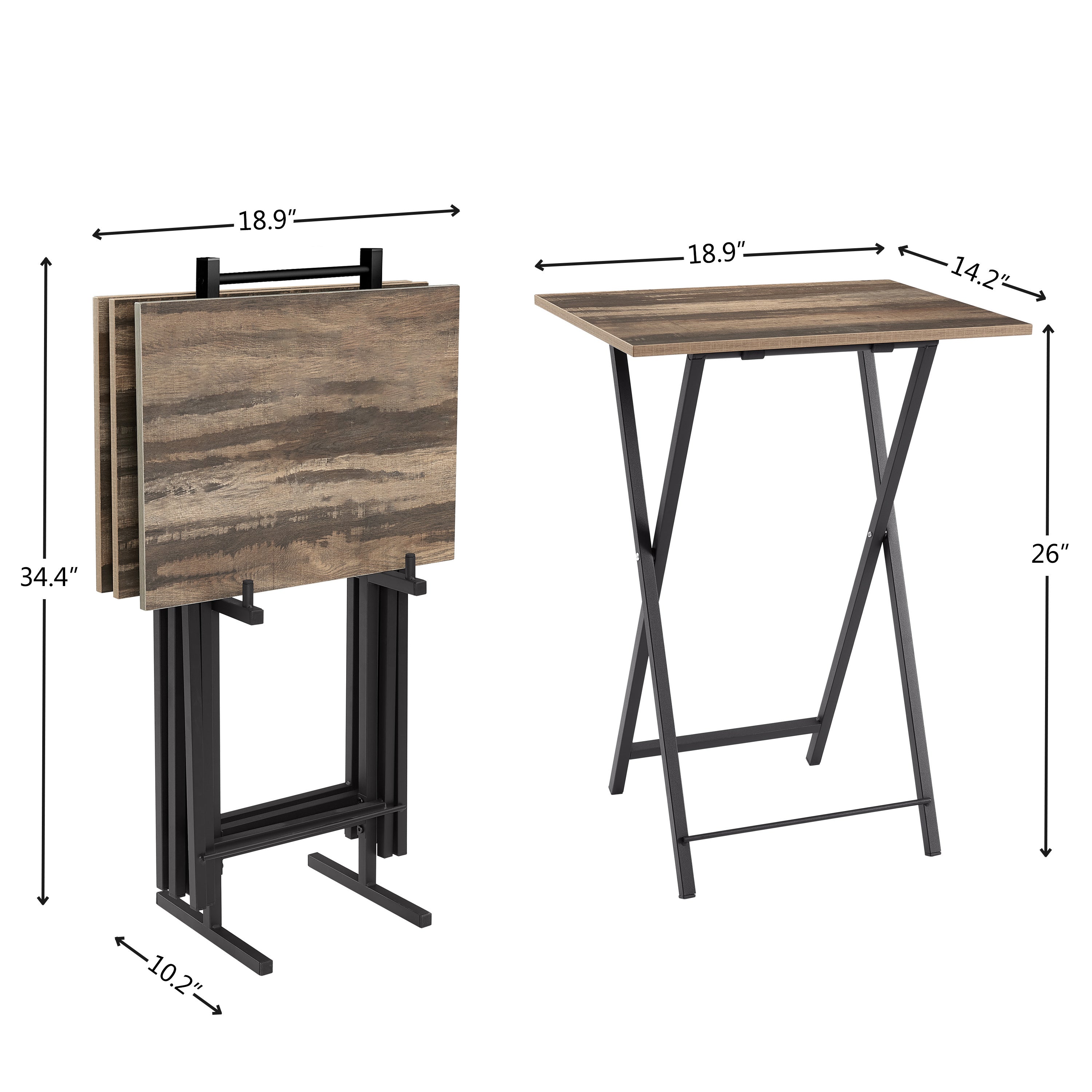 TV Trays for Eating Set of 4 with Stand,Folding TV/Snack Tray Table Set,Folding TV Dinner Tables for Small Space