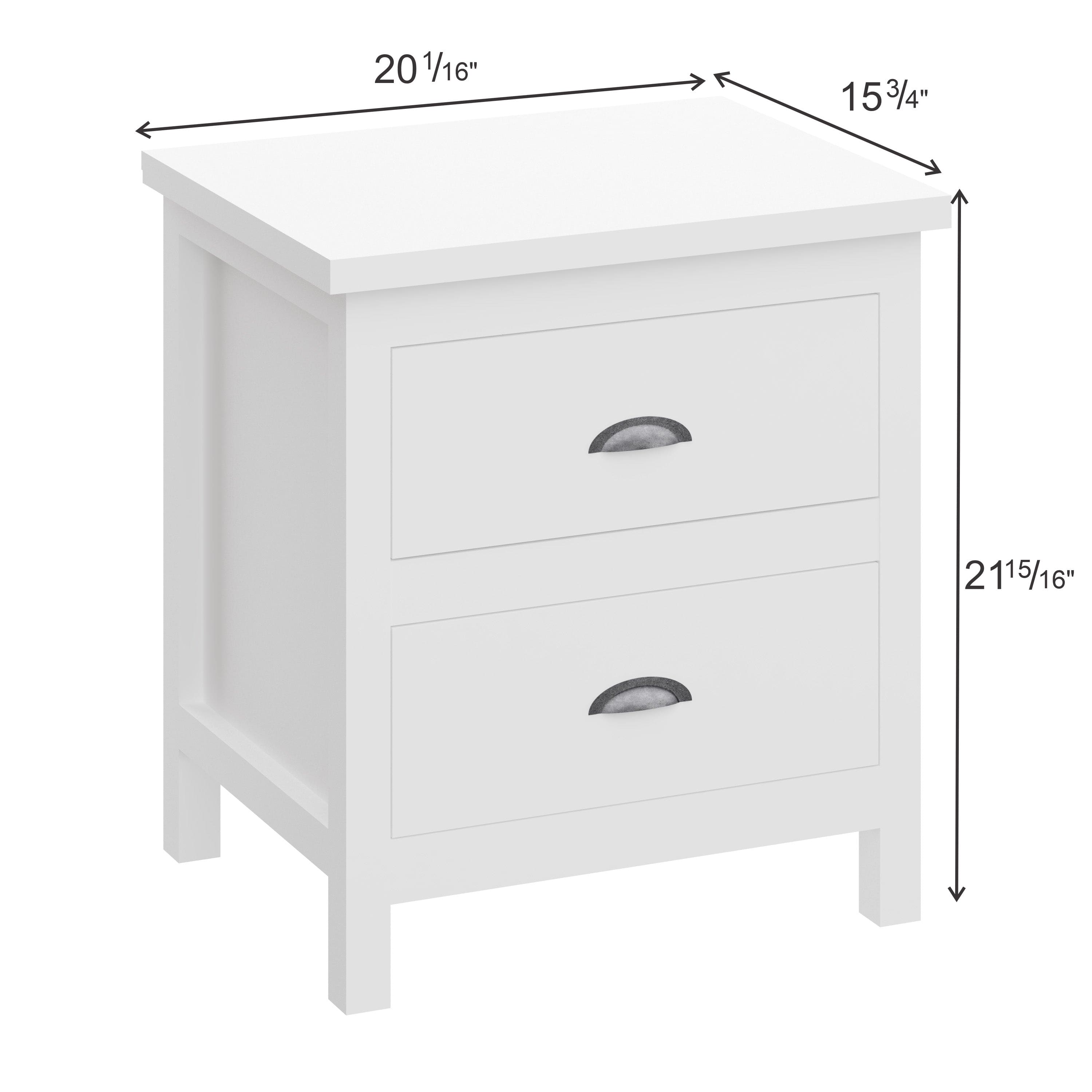 Versatile Solid Wood White Night Stand, Bedside Table, End Table, Desk with Drawers for Living Room, Bedroom