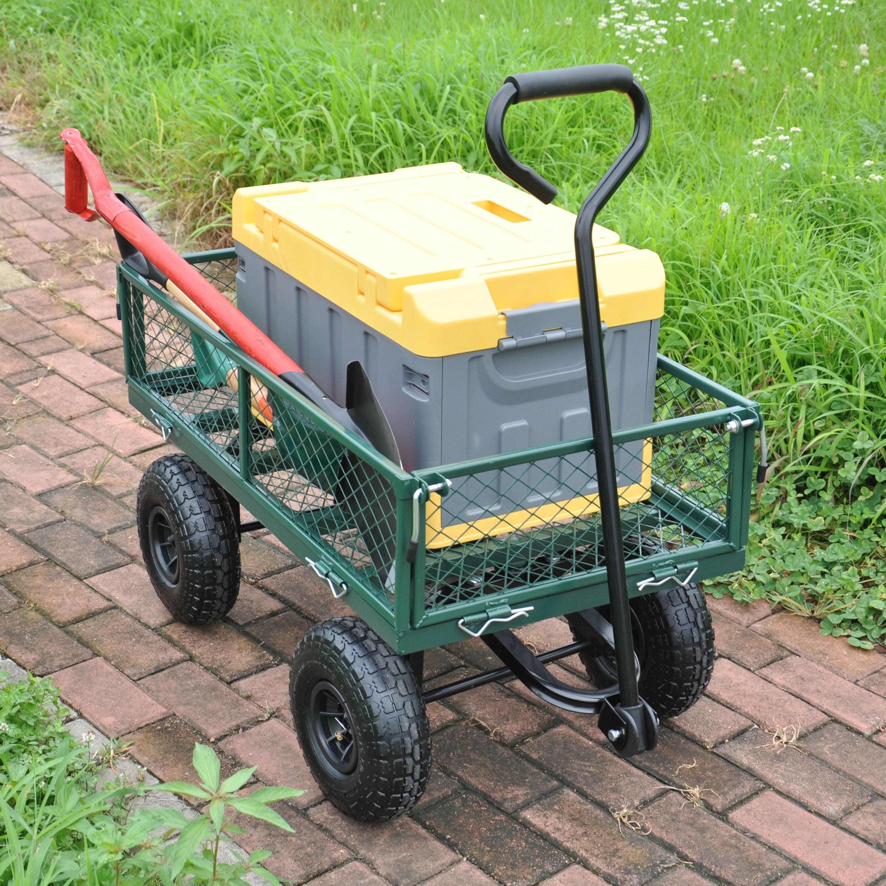 Wagon Cart Garden cart trucks make it easier to transport firewood (green)