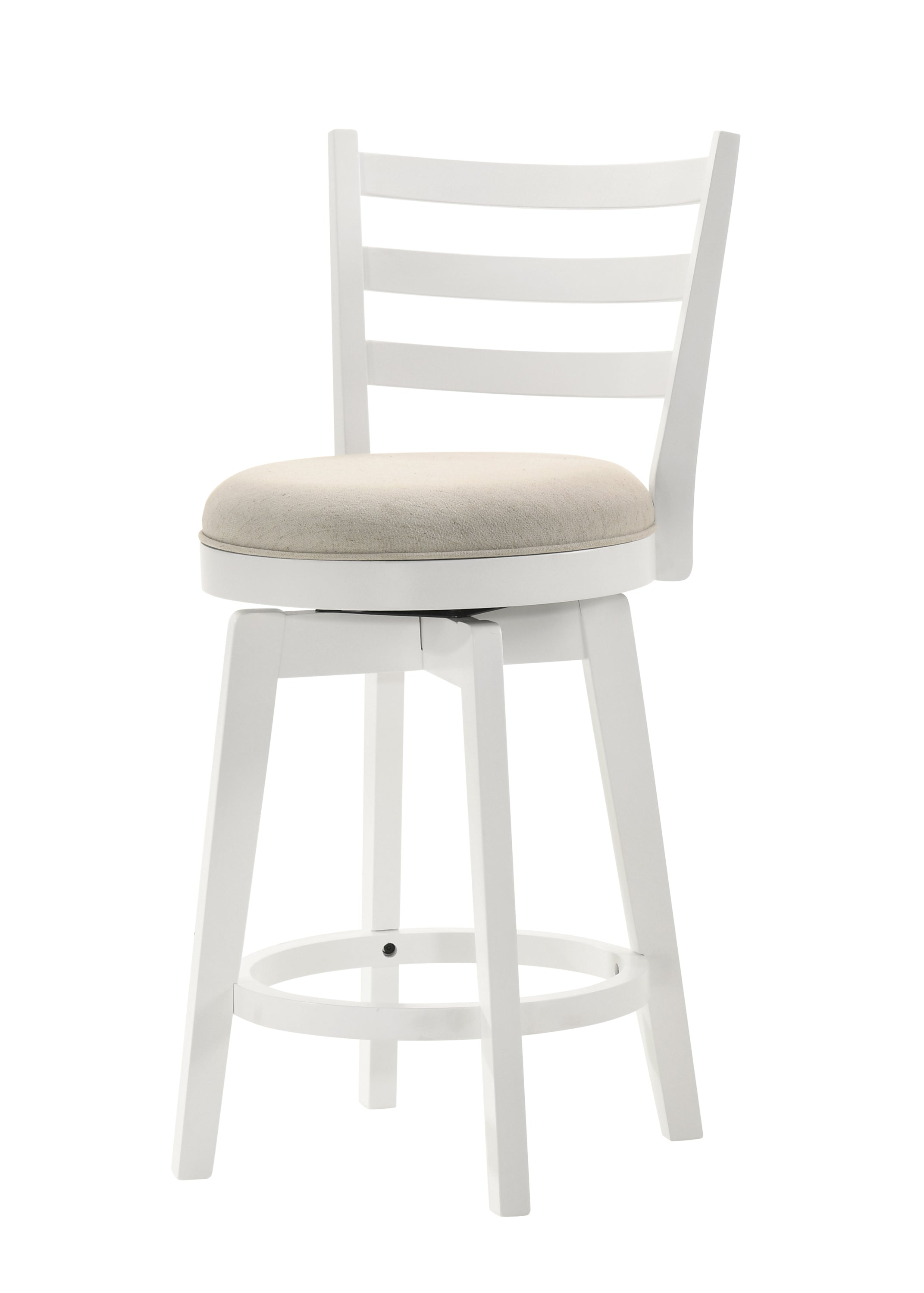 Joplin White Ladder Back Counter Height Chair with Upholstered Seat