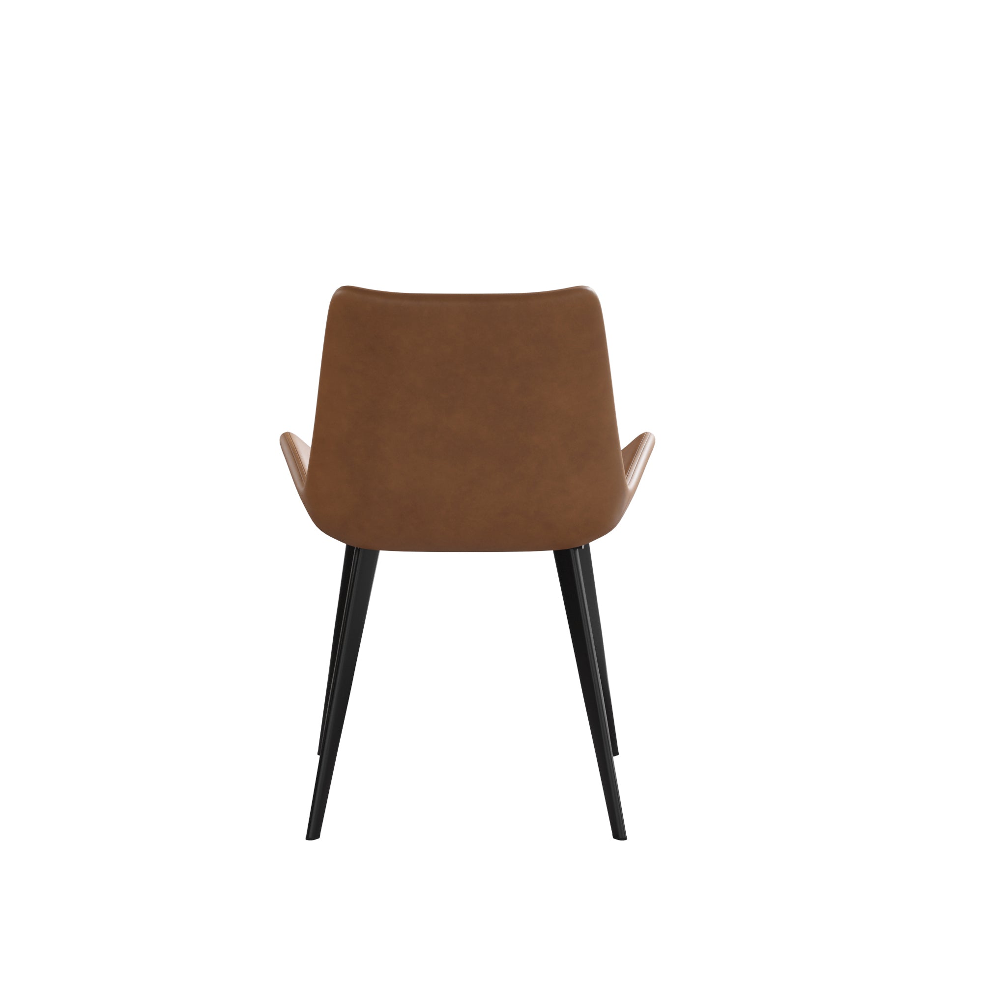 Modern Dining Chair Living Room Black Metal Leg Dining Chair-Brown-2pcs/ctn