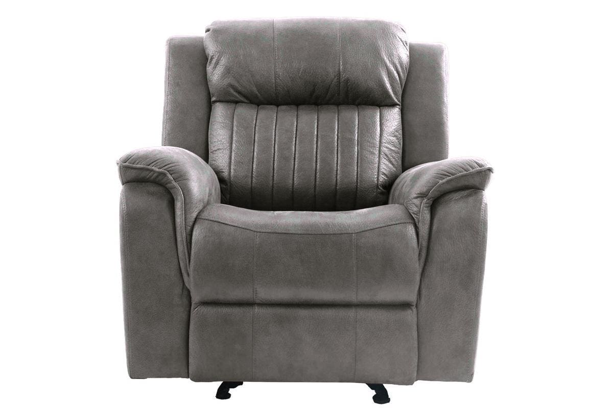 Contemporary Power Motion Glider Recliner Chair 1pc Living Room Furniture Slate Blue Breathable Leatherette