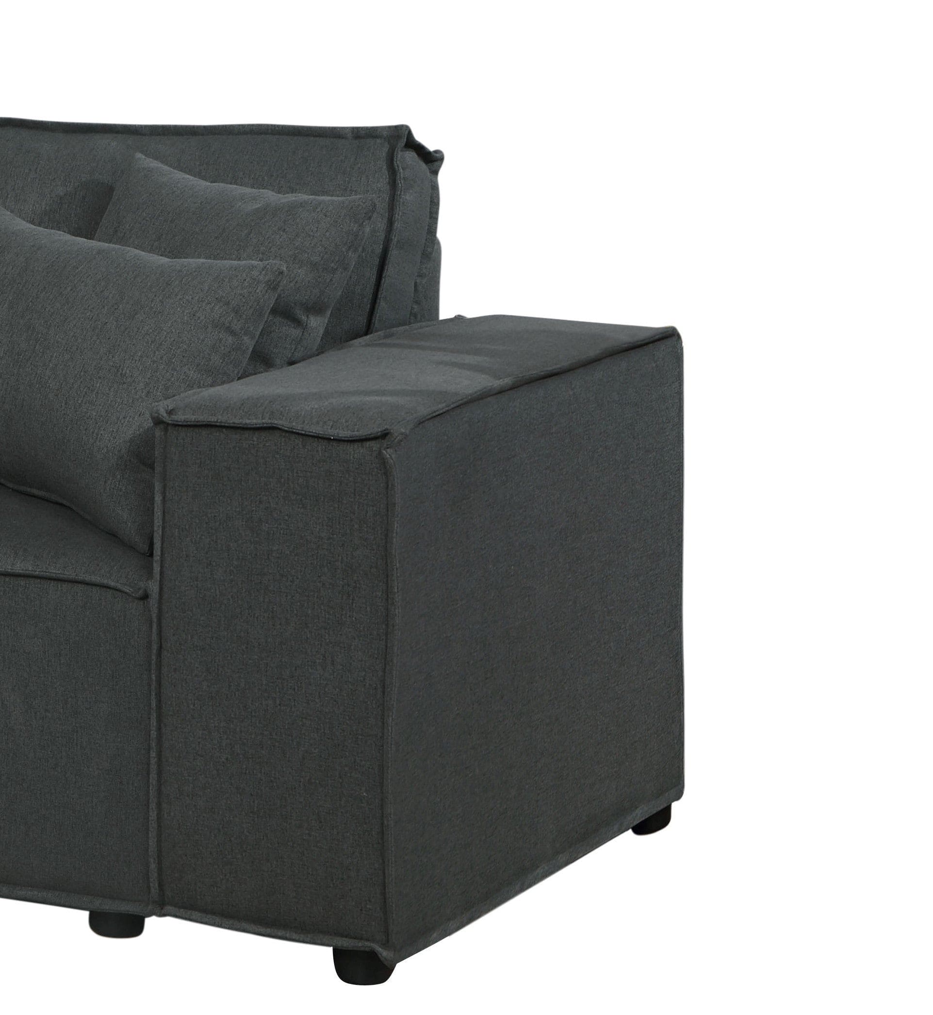 Elson Loveseat in Dark Gray Linen