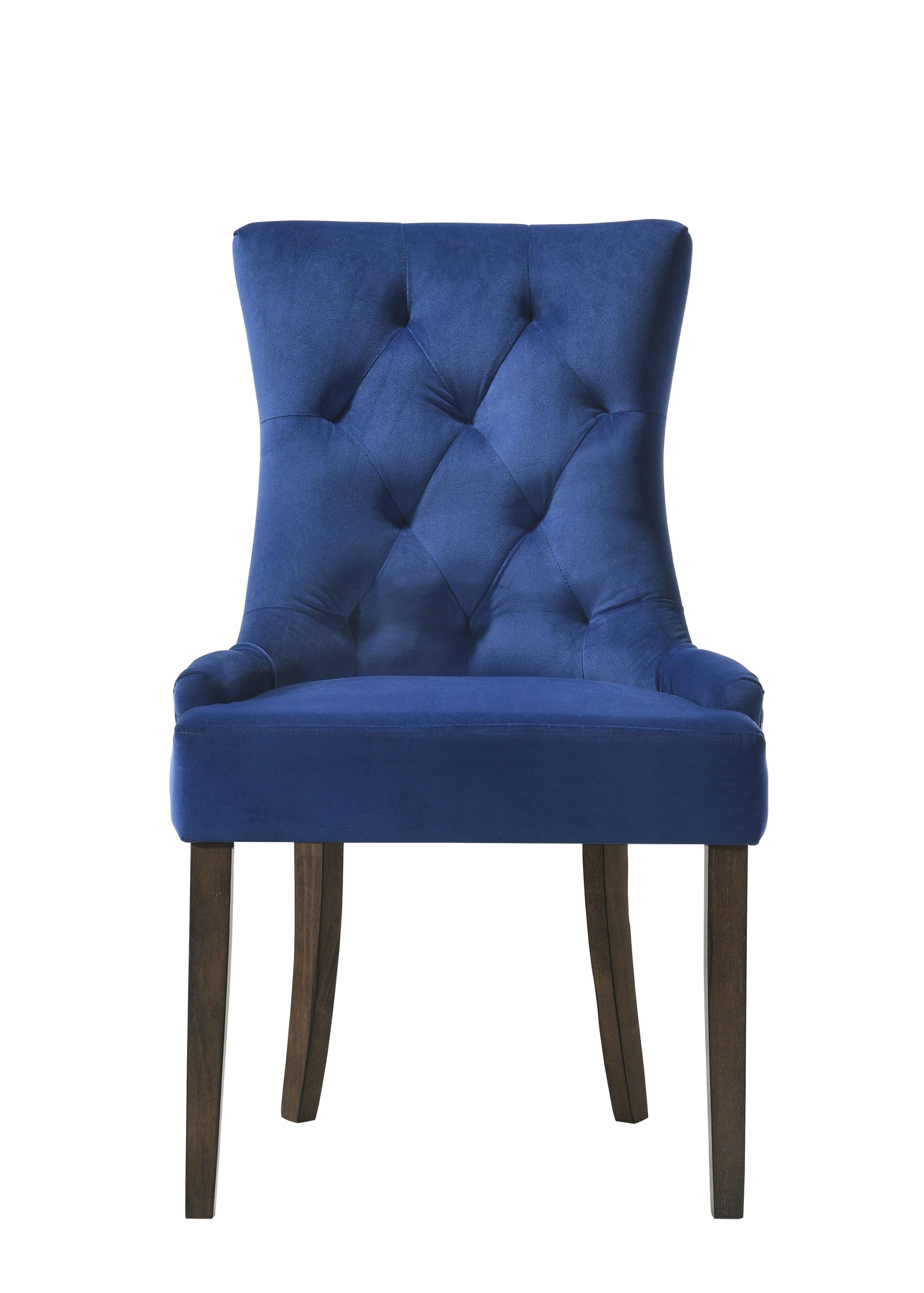 ACME Farren Side Chair, Blue Velvet & Espresso Finish 77165