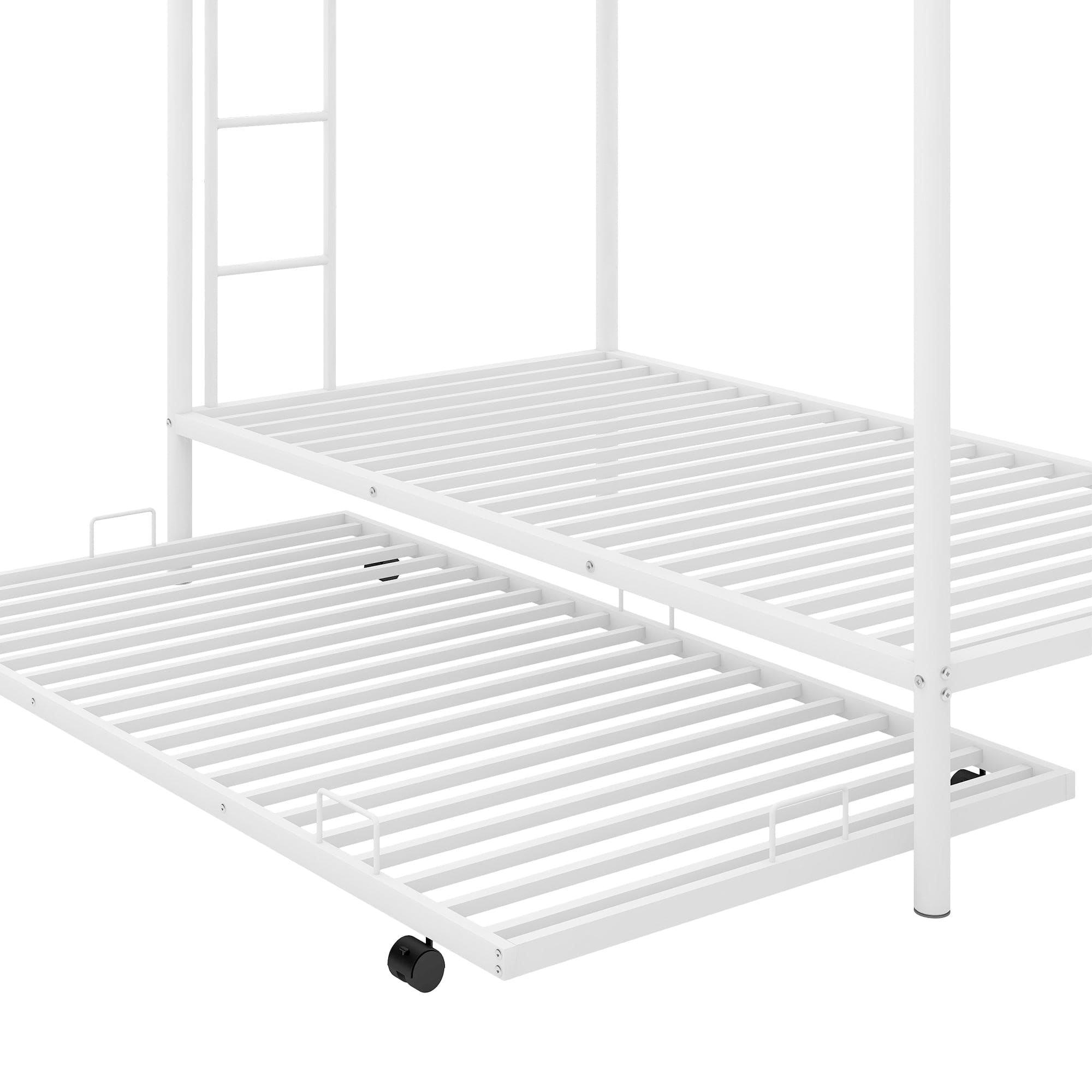 Twin over Twin Bunk Bed with Trundle, White(OLD SKU:MF192387AAK)