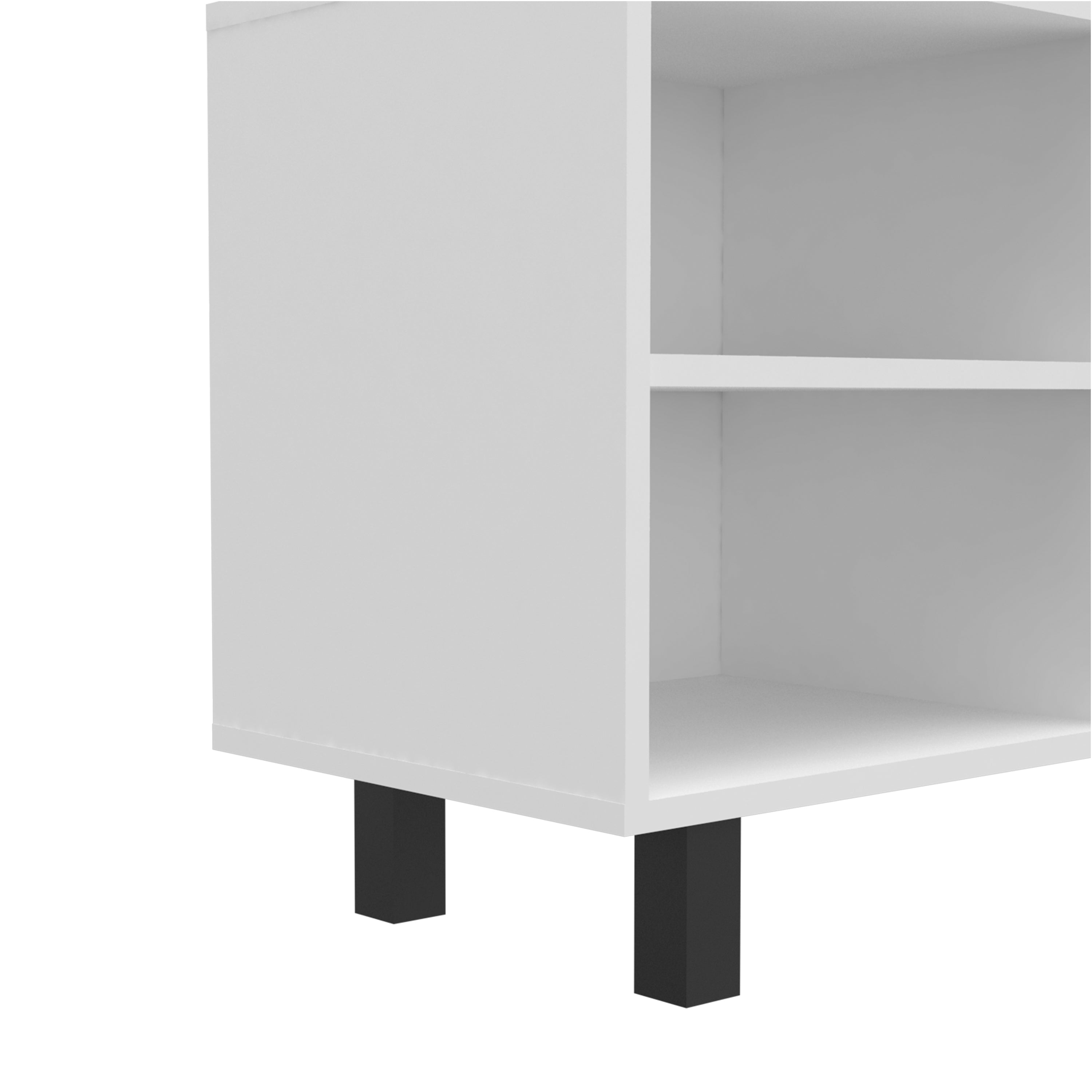 TV Stand for TV´s up 70" Estocolmo, Four Open Shelves, White Finish