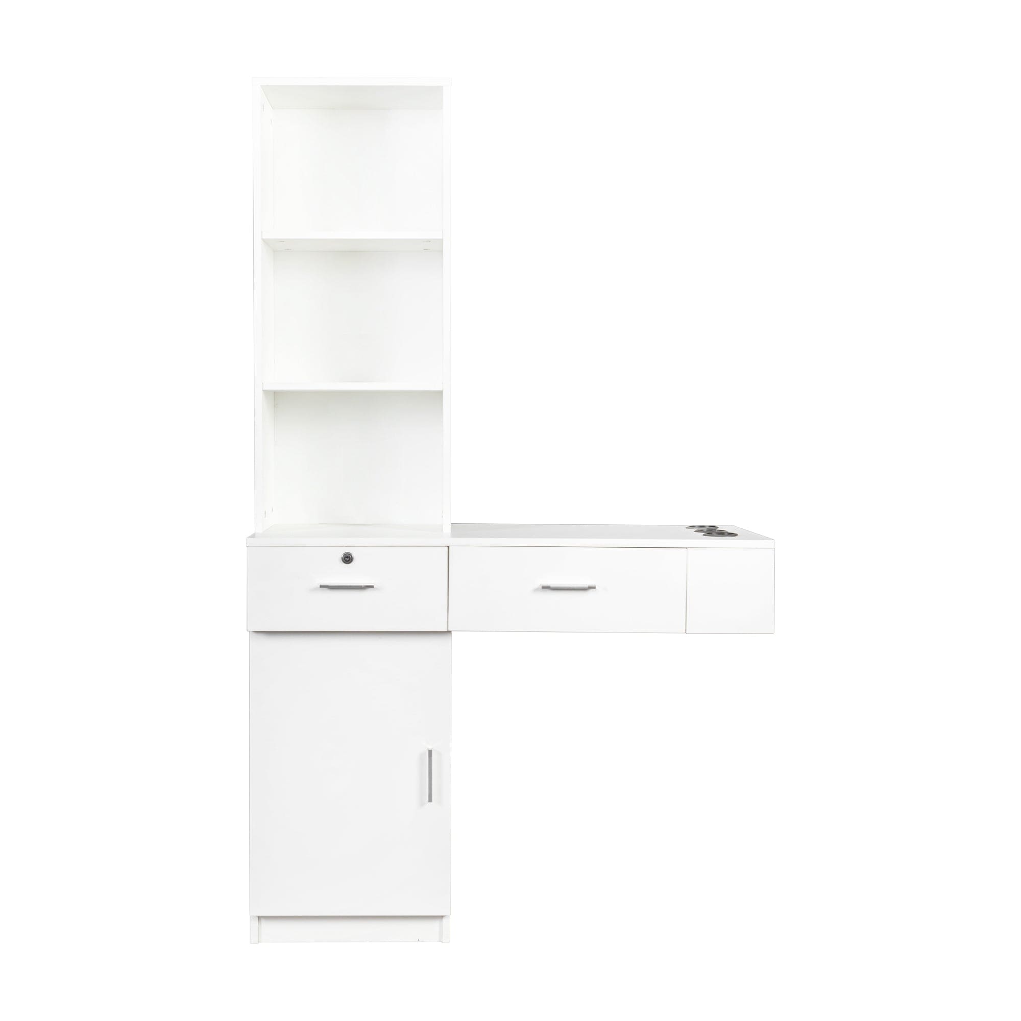 White modern simple hair desk, multi-layer storage, large storage space