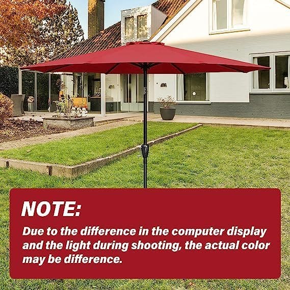 9' Patio Umbrella Replacement Canopy Outdoor Table Market Yard Umbrella Replacement Top Cover, Red