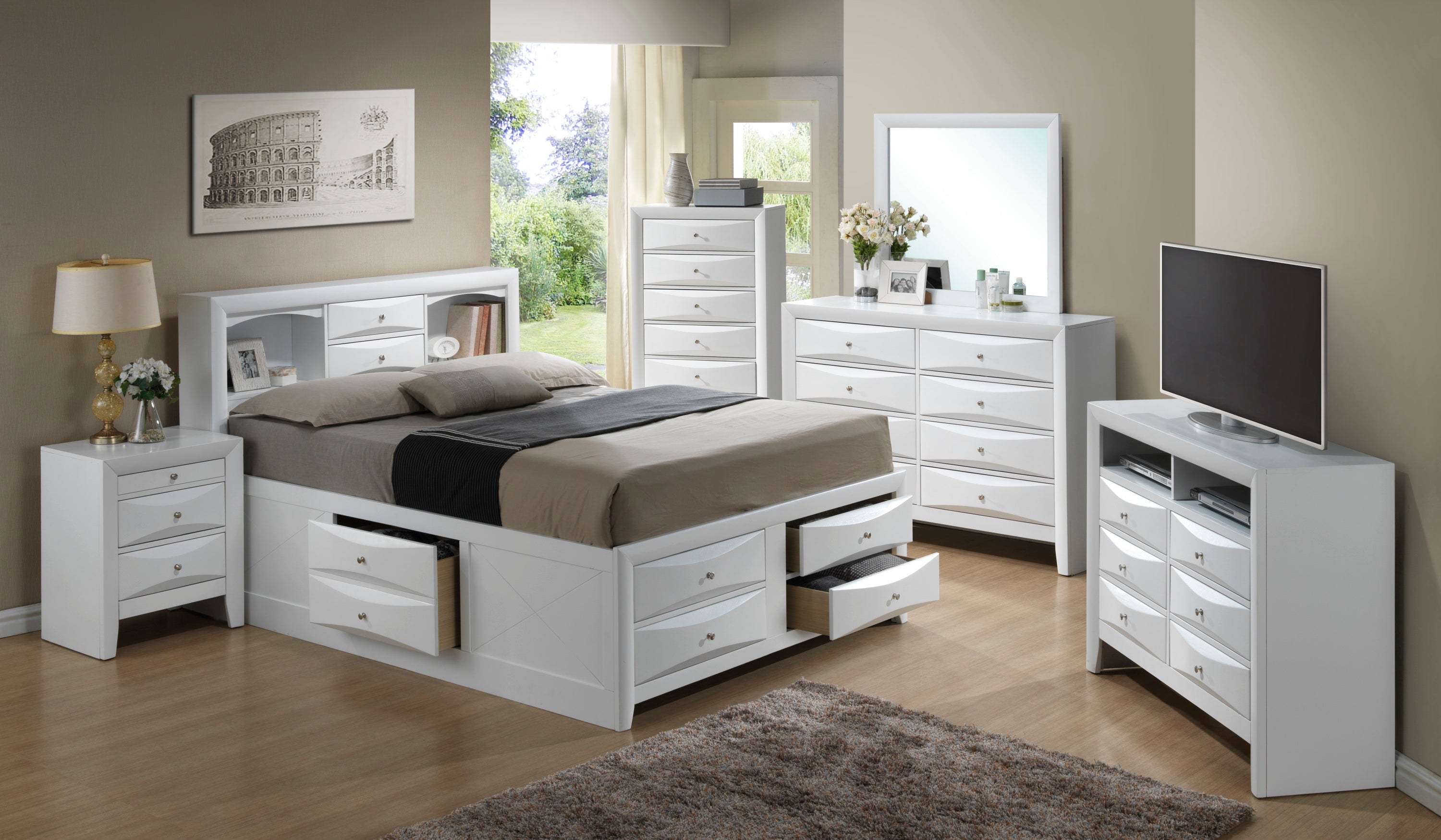 Glory Furniture Marilla G1570G-FSB3 Full Storage bed , White