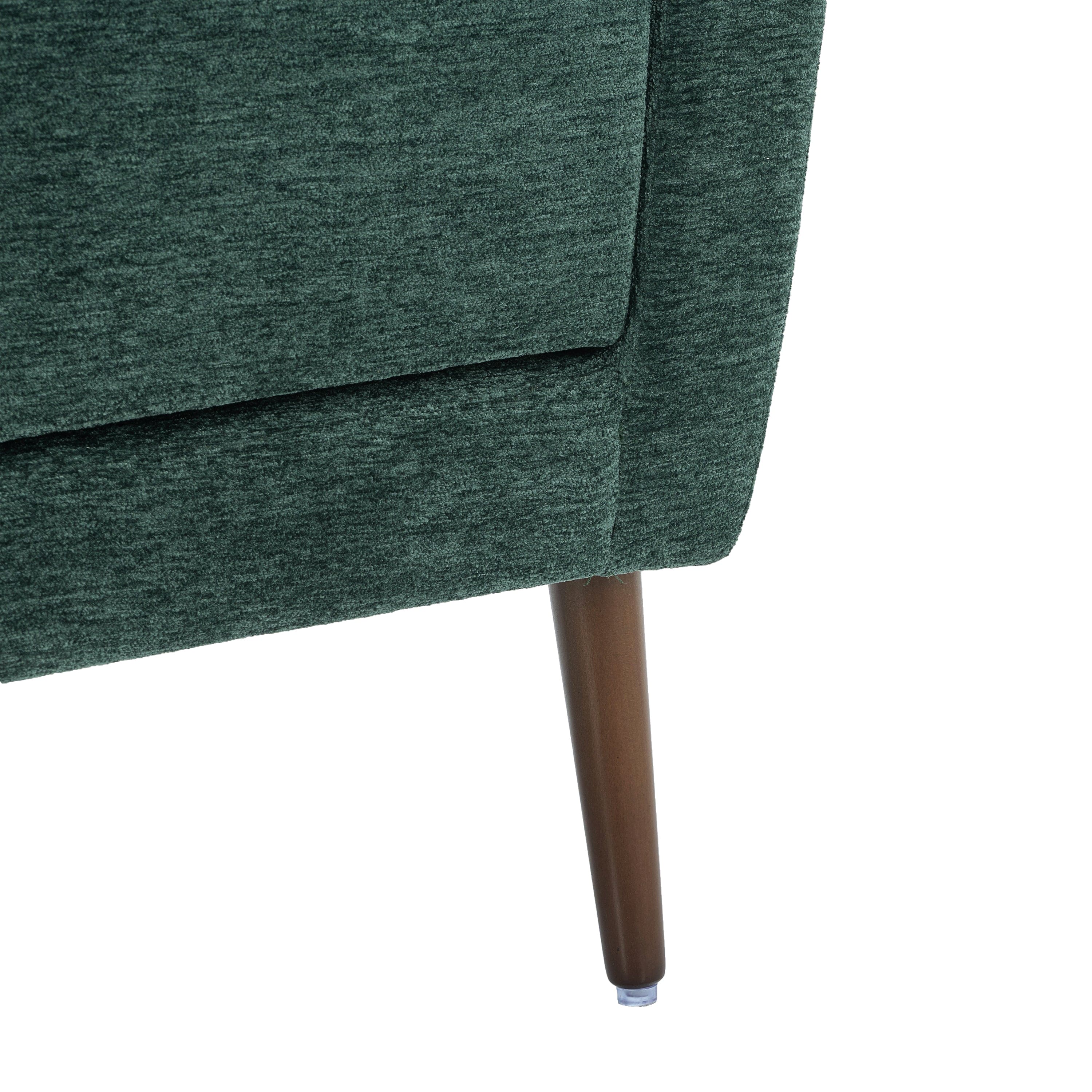 Modern Accent Chair Upholstered Foam Filled Living Room Chairs Comfy Reading Chair Mid Century Modern Chair with Chenille Fabric Lounge Arm Chairs Armchair for Living Room Bedroom (Blackish Green)