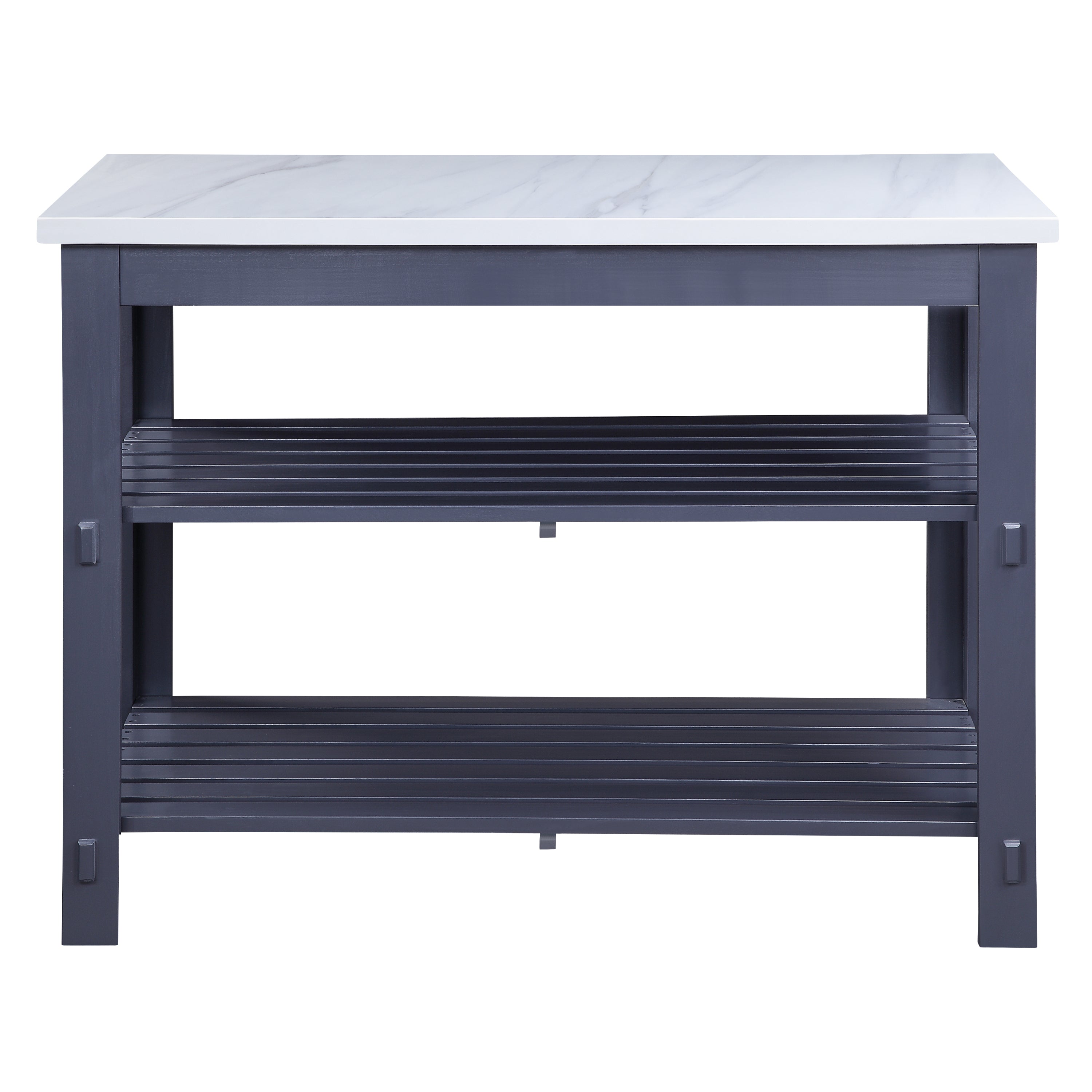 ACME Enapay Kitchen Island in Marble Top Top & Gray Finish AC00305