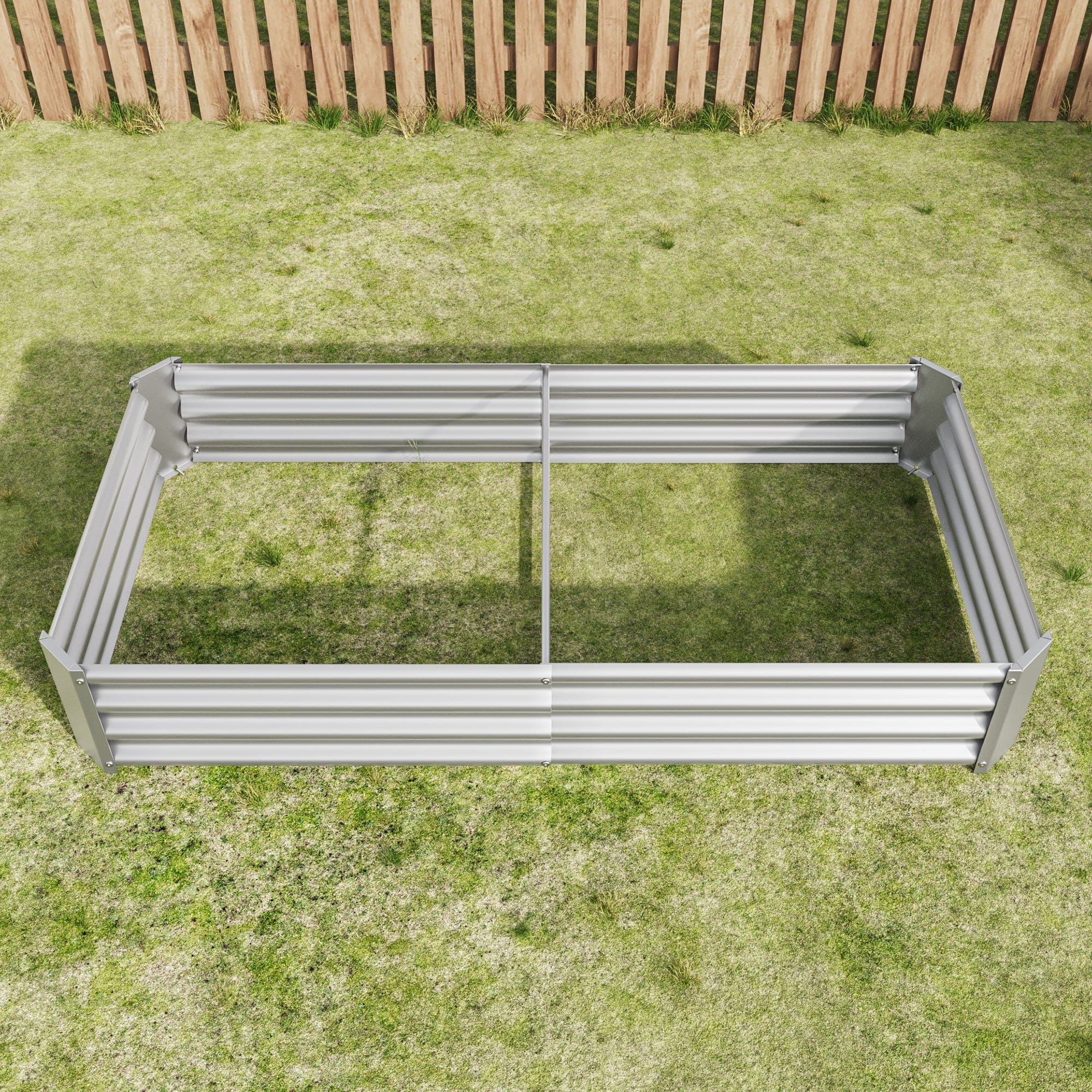 Raised Garden Bed Outdoor, 6×3×1ft , Metal Raised  Rectangle Planter Beds for Plants, Vegetables, and Flowers - Silver