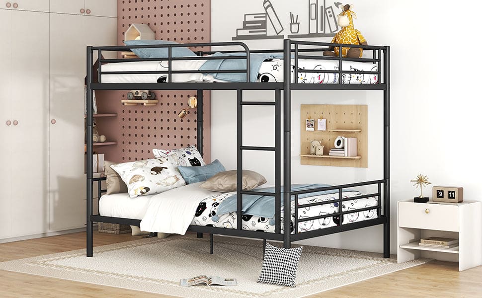 Full Over Full Metal Bunk Bed, Black