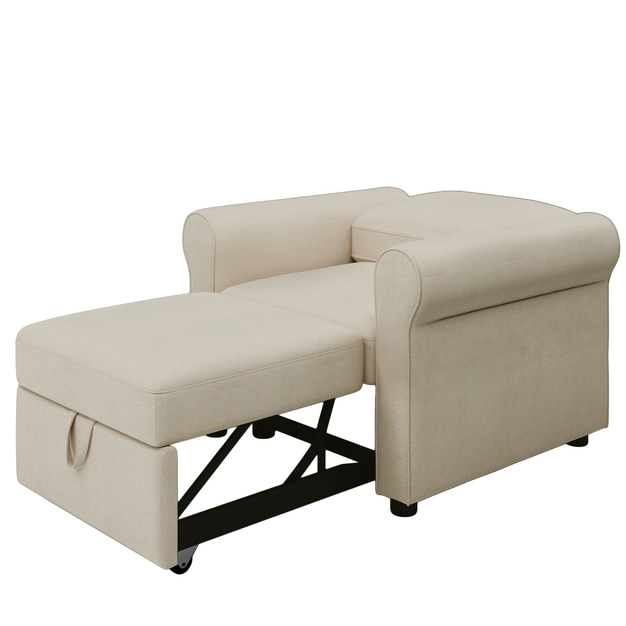 3-in-1 Sofa Bed Chair, Convertible Sleeper Chair Bed,Adjust Backrest Into a Sofa,Lounger Chair,Single Bed,Modern Chair Bed Sleeper for Adults,Beige(Old sku:WF301161AAB)