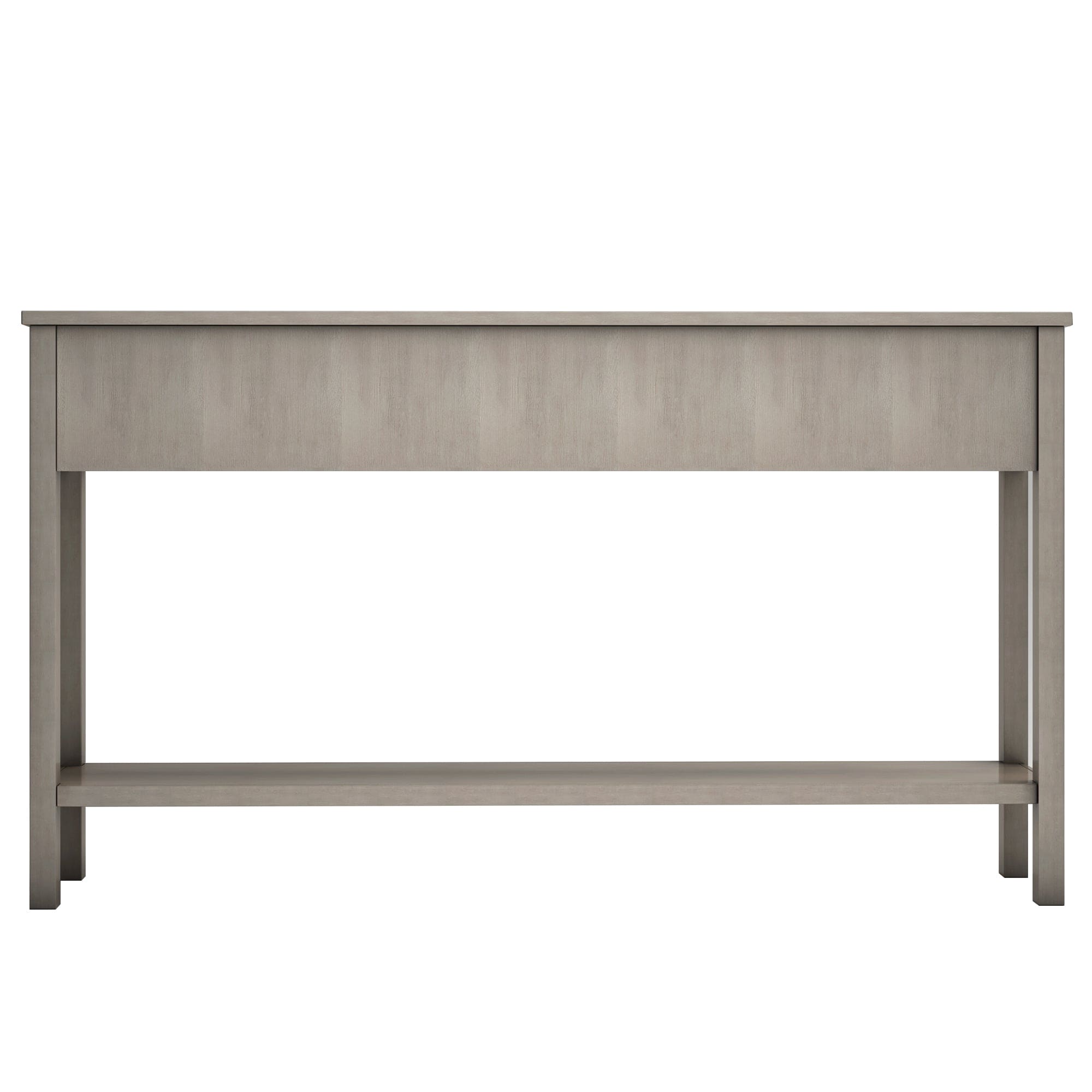 TREXM Rustic Entryway Console Table, 60" Long Sofa Table with two Different Size Drawers and Bottom Shelf for Storage (Gray Wash)