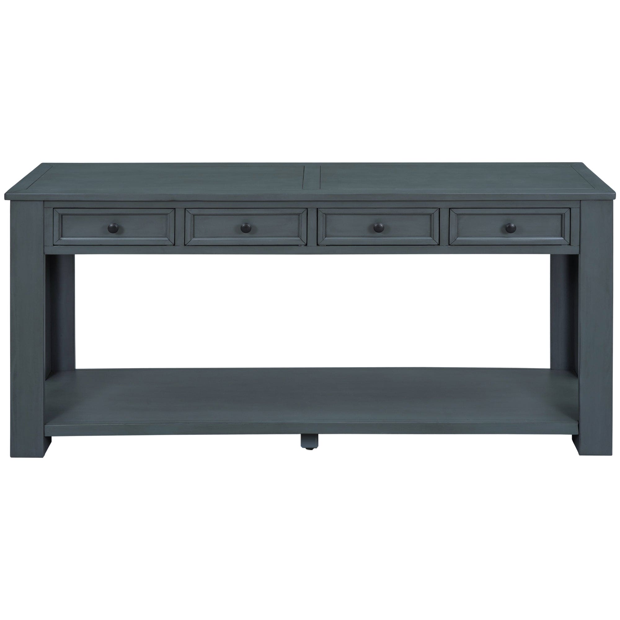 TREXM Console Table/Sofa Table with Storage Drawers and Bottom Shelf for Entryway Hallway (Navy)