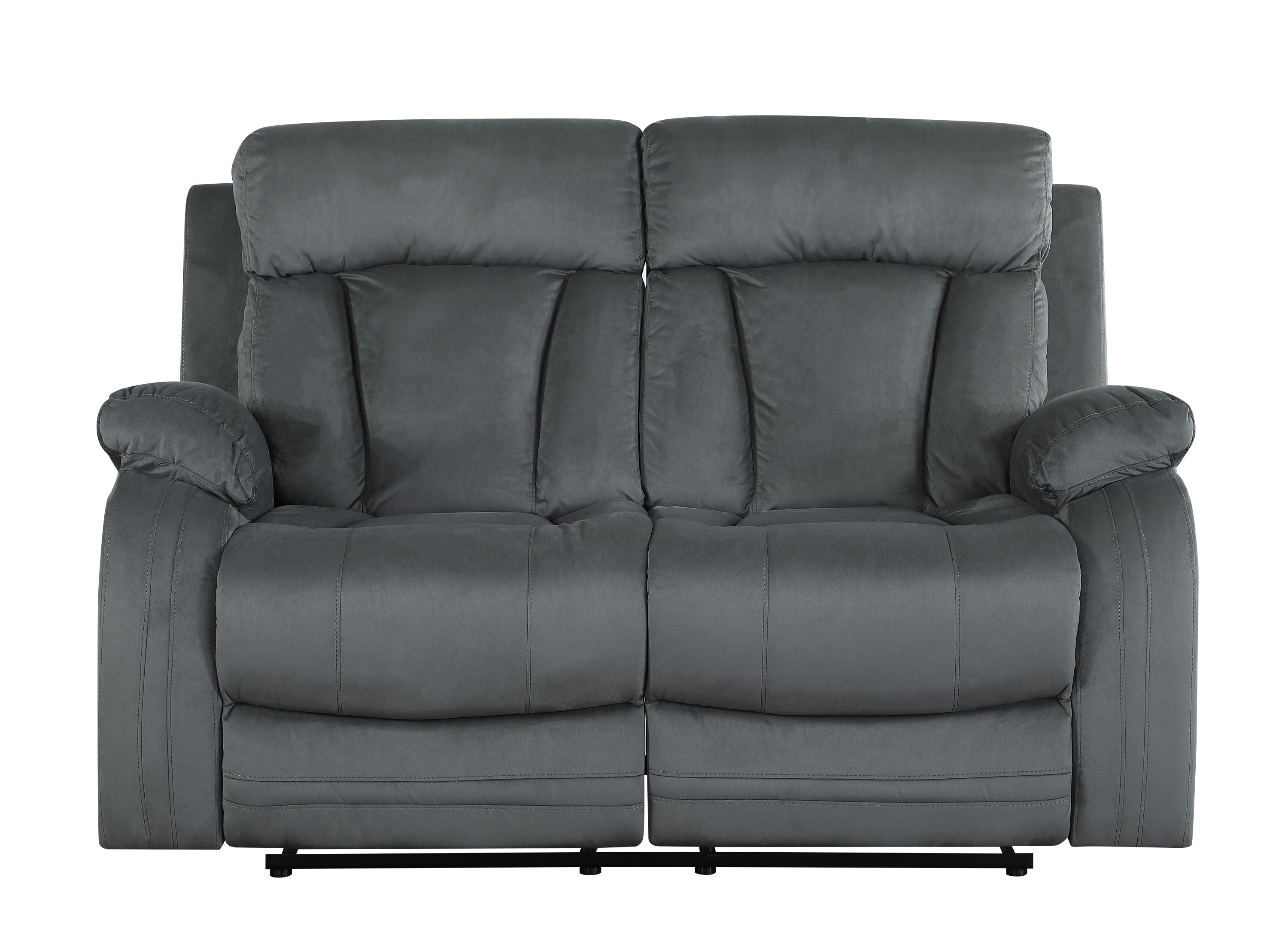 Global United Reclining Transitional Microfiber Fabric Loveseat