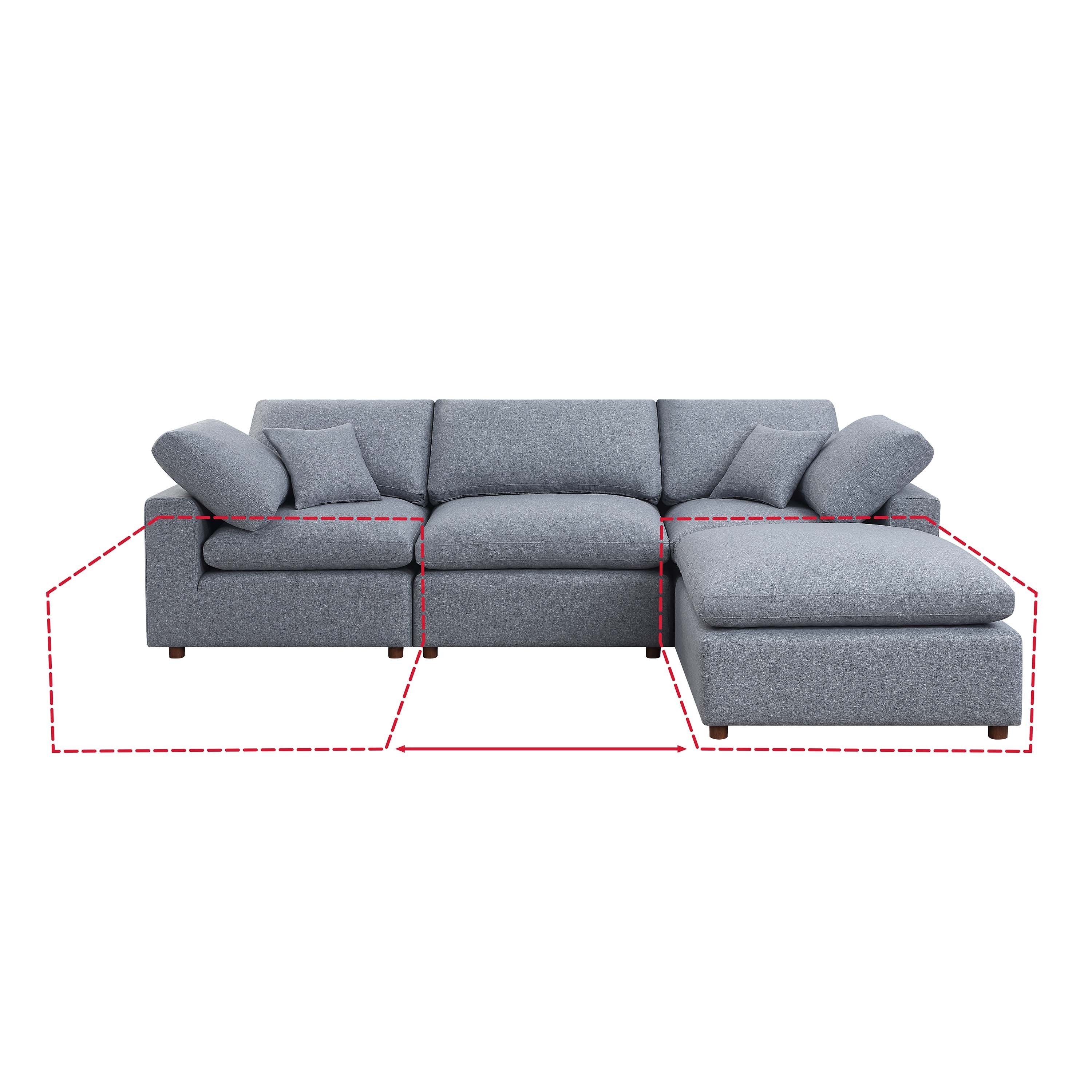 Modern Modular Sectional Sofa Set, Self-customization Design Sofa, Grey