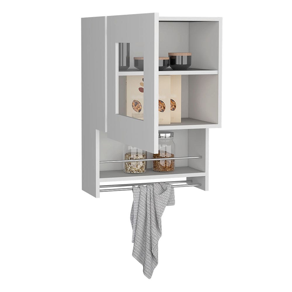 Kitchen Wall Cabinet Papua, Three Shelves, White Finish