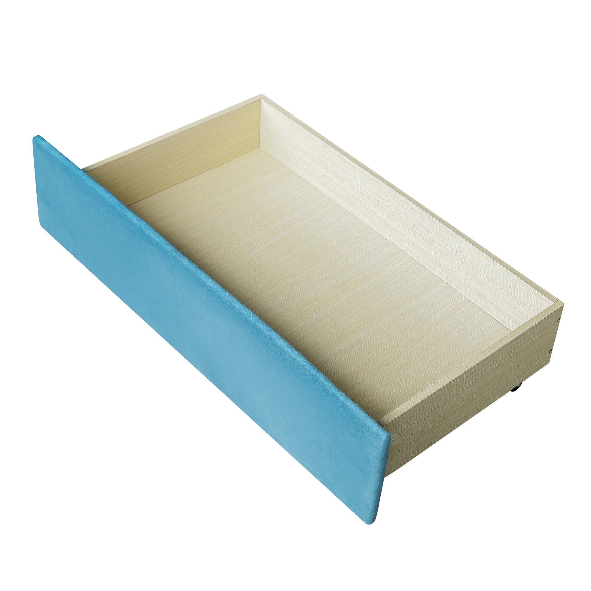 Upholstered daybed Twin Size with Two Drawers and Wood Slat  ,Blue