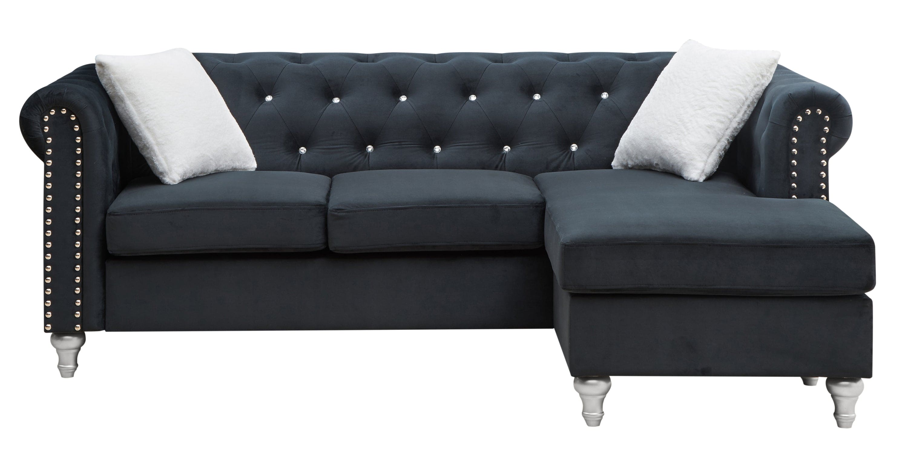 Glory Furniture Raisa G863B-SCH Sofa Chaise , BLACK