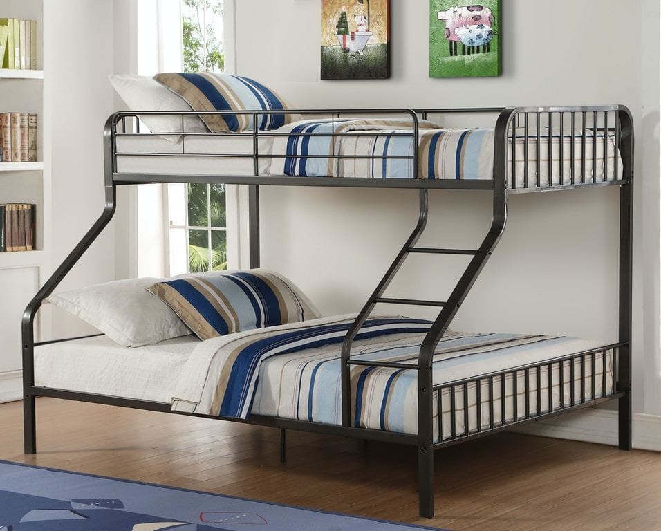 ACME Caius Bunk Bed (Twin XL/Queen) in Gunmetal 37605