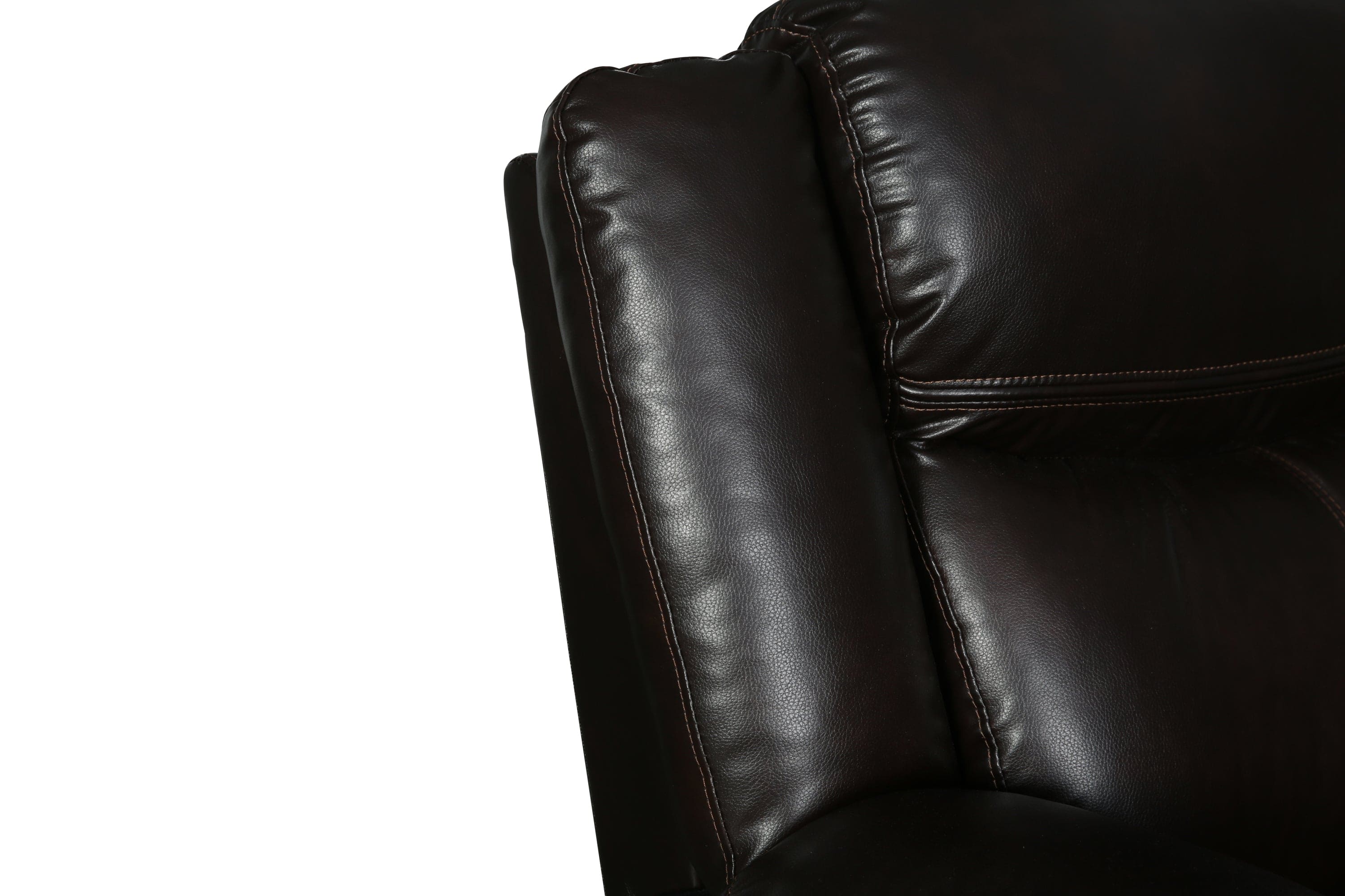 Global United Transitional Leather-Air Reclining Loveseat