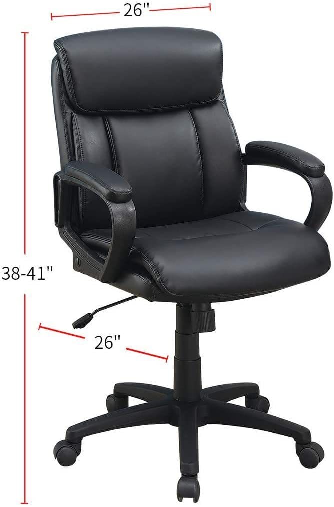 Classic Look Extra Padded Cushioned Relax 1pc Office Chair Home Work Relax Black Color