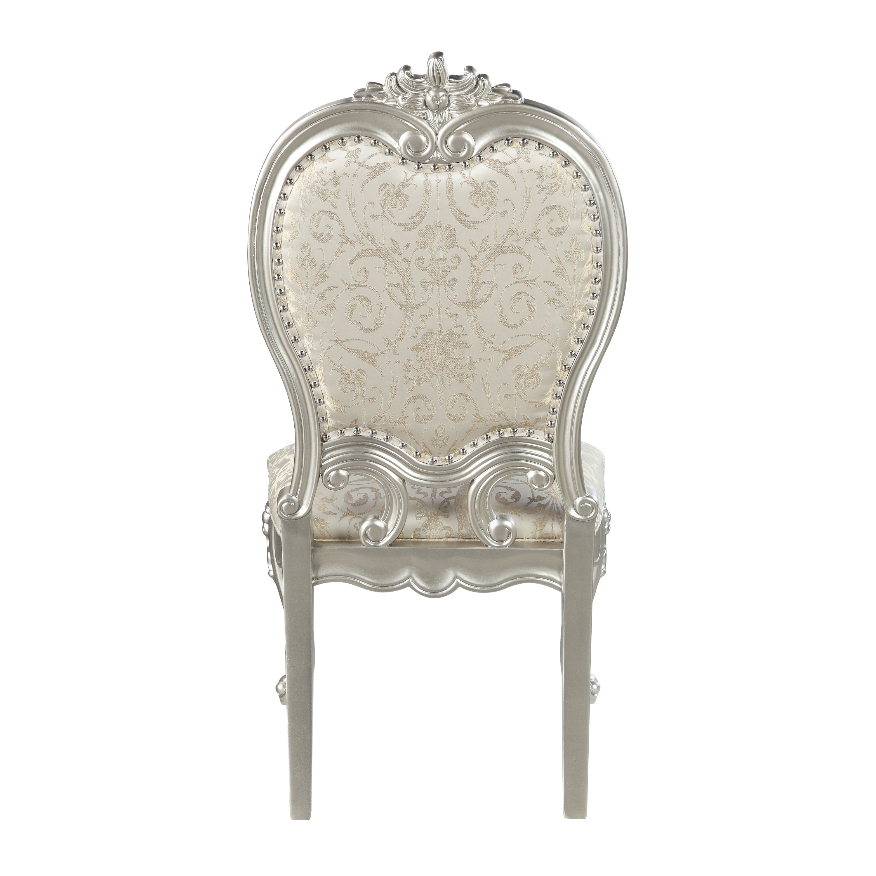 ACME Bently SIDE CHAIR (SET-2) Fabric & Champagne Finish DN01369