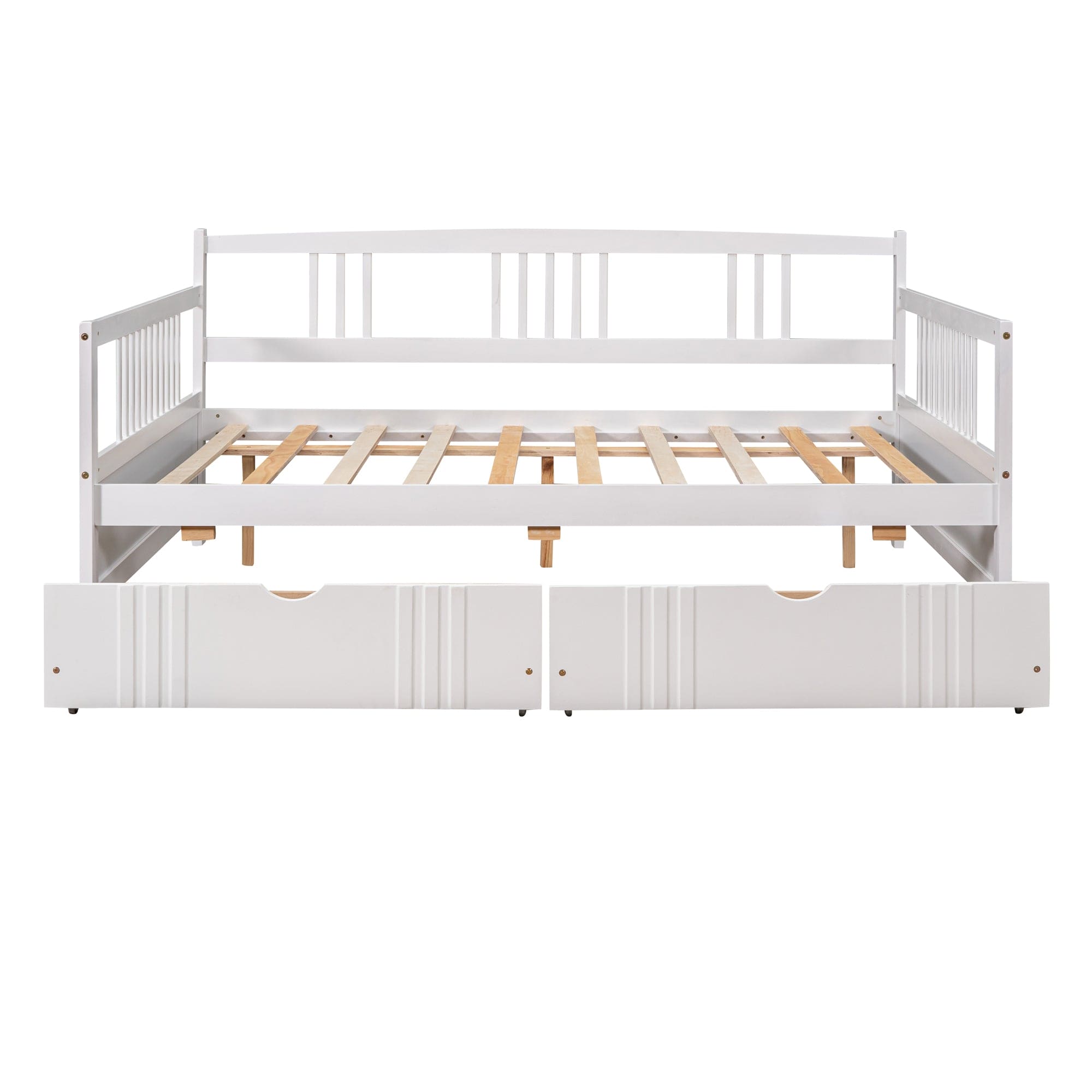 Full Size Daybed Wood Bed with Two Drawers,White(OLD  SKU:LP000058AAK)