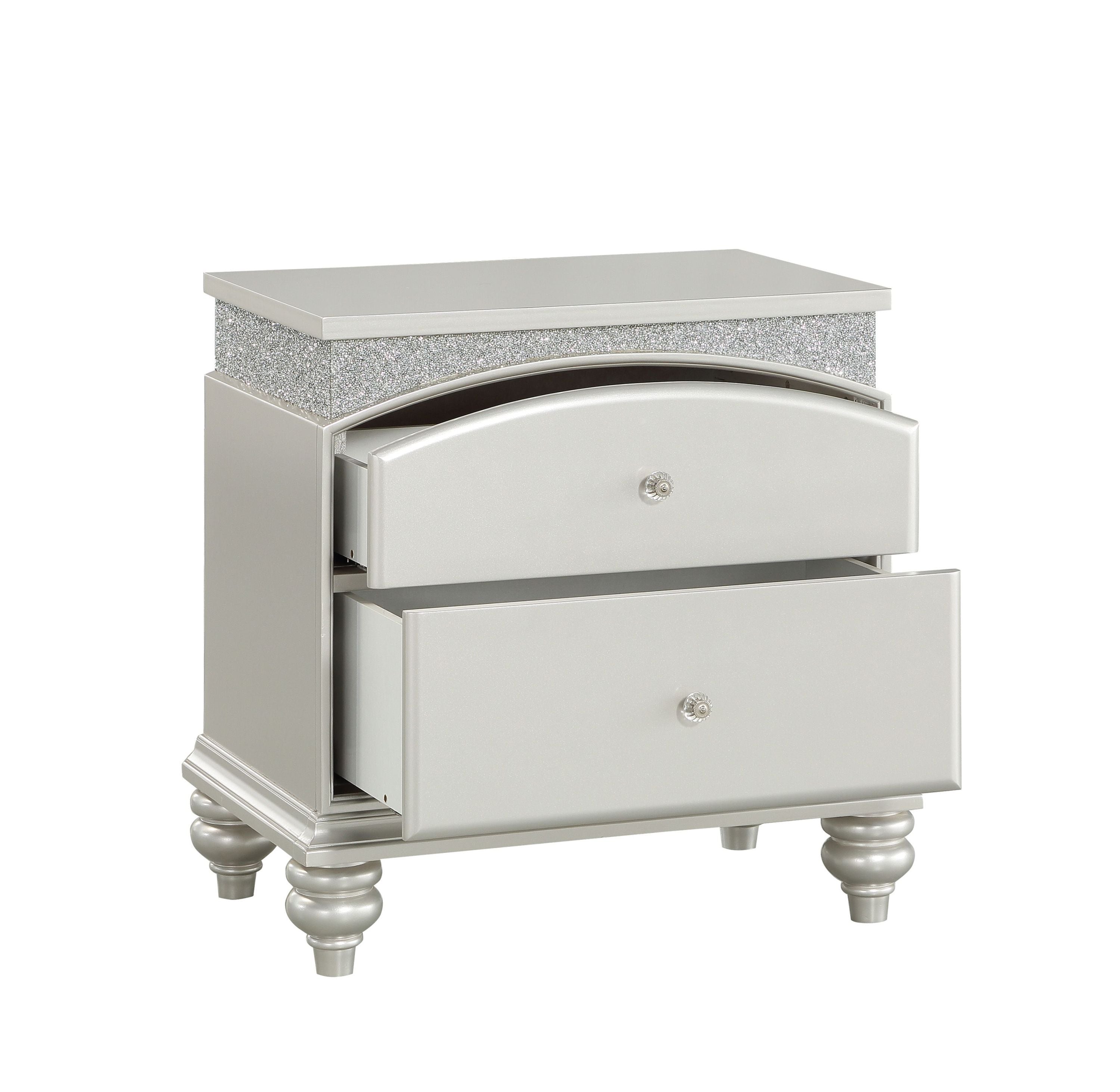 ACME Maverick Nightstand, Platinum 21803