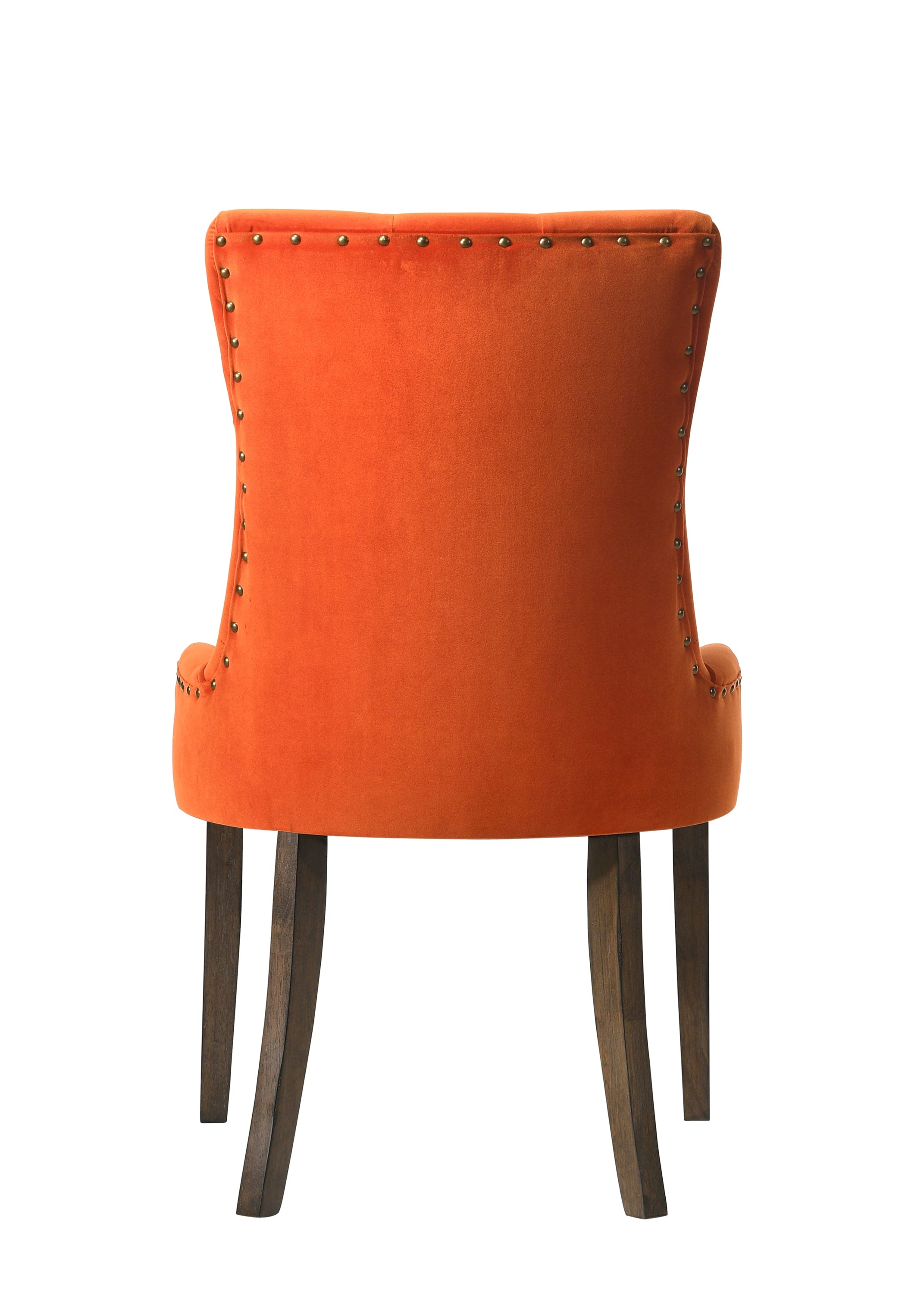 ACME Farren Side Chair, Orange Velvet & Espresso Finish 77164