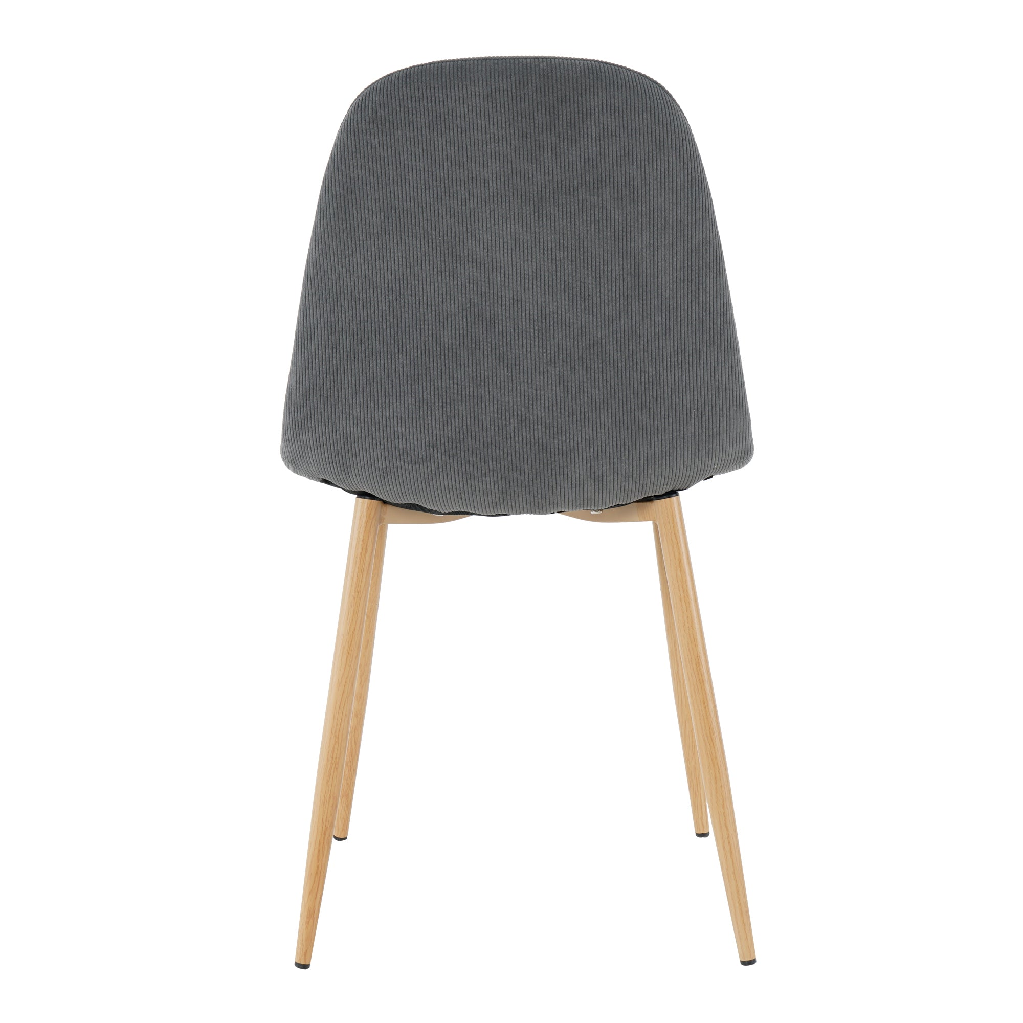 Deep Grey Modern Fabric Chairs with wood-transfer Metal Leg set of 4