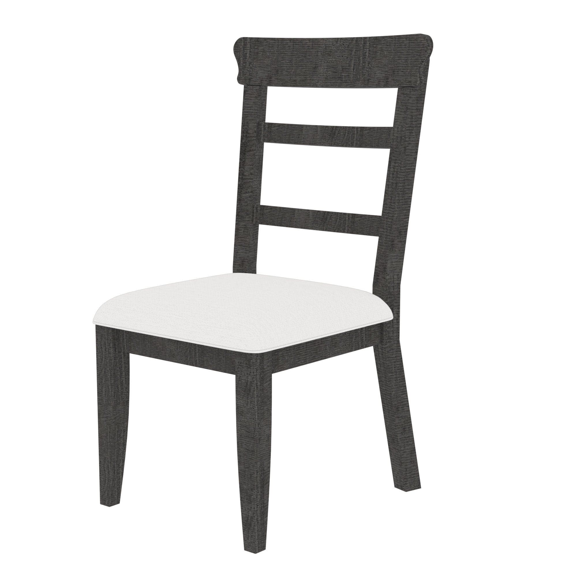 Dining Chair(19.1*24*37.4inch) Set of 2,Upholstered Cushion Seat Wooden Ladder Back Side Chairs Dark Gray